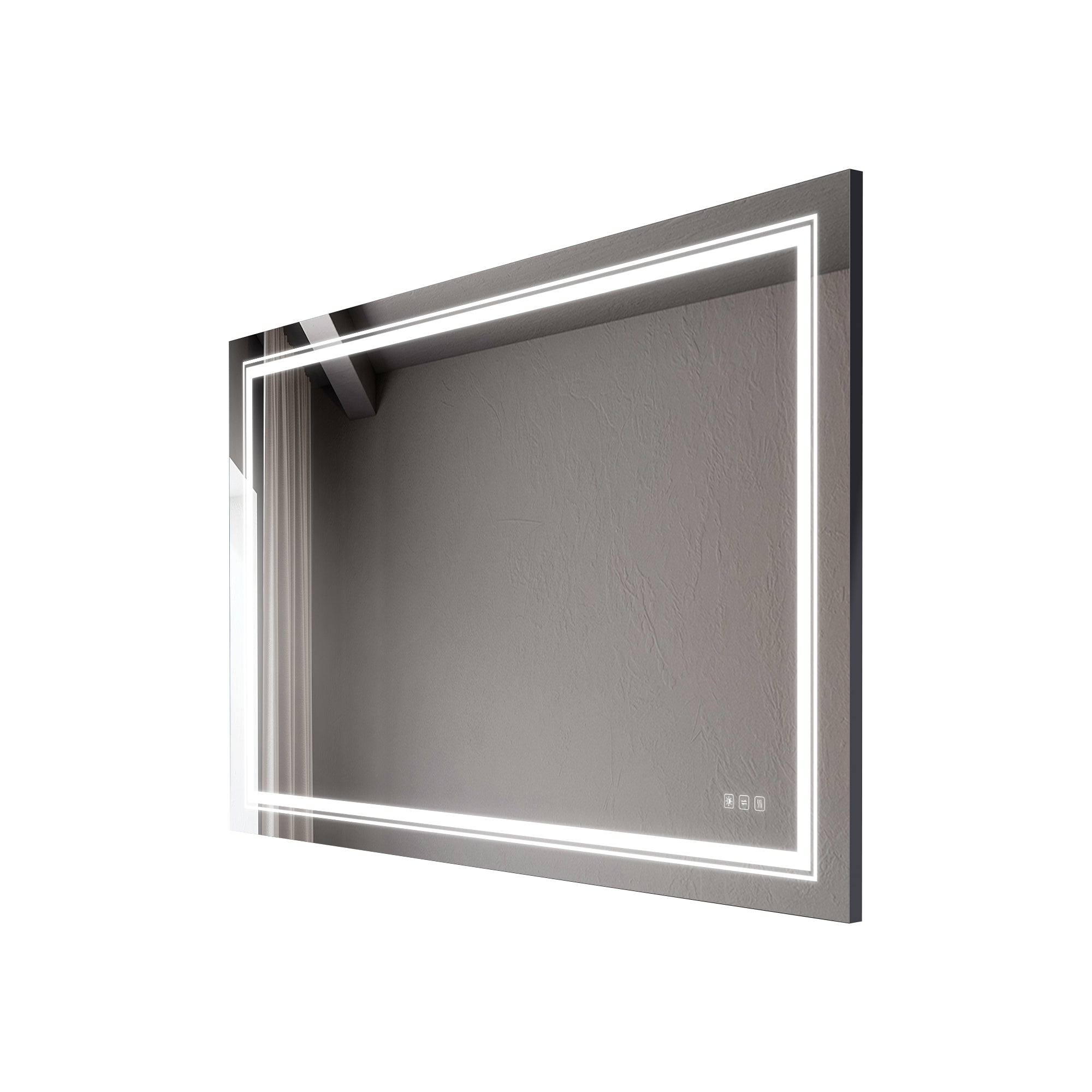 Rectangular Frameless LED Anti-Fog Wall-Mounted Bathroom Vanity Mirror