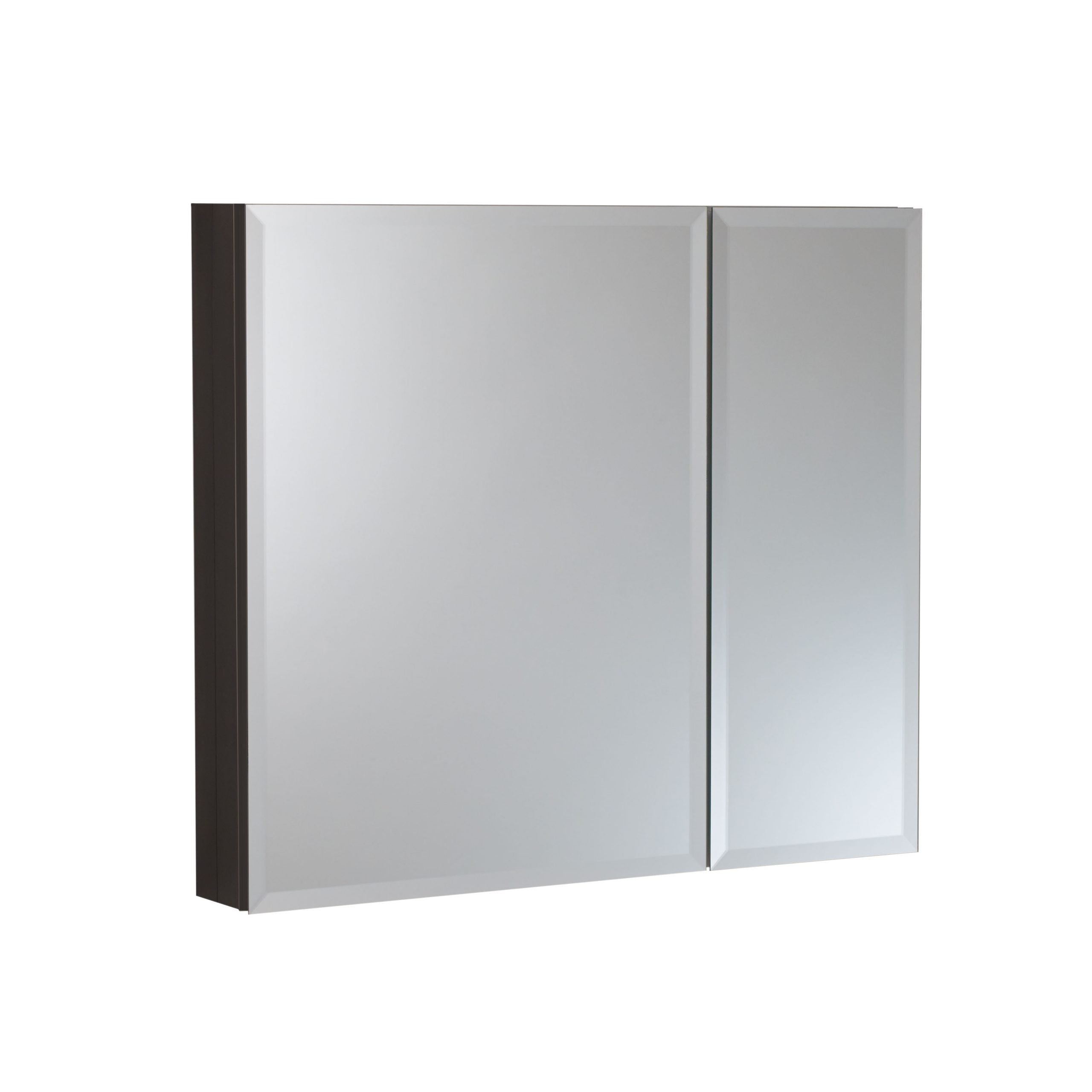 Surface Mount/Recessed Rectangular Aluminum Framed Medicine Cabinet with Mirror and Shelves