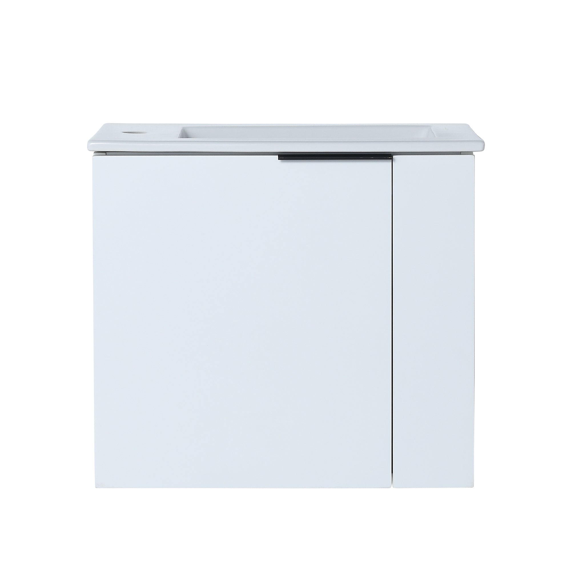 22 inch Plywood Wall Mounted Bathroom Vanity Set with Doors and Integrated Ceramic Sink
