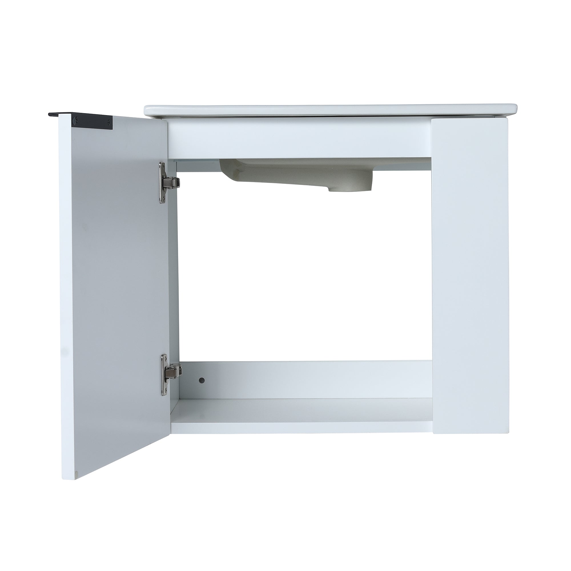 22 inch Plywood Wall Mounted Bathroom Vanity Set with Doors and Integrated Ceramic Sink