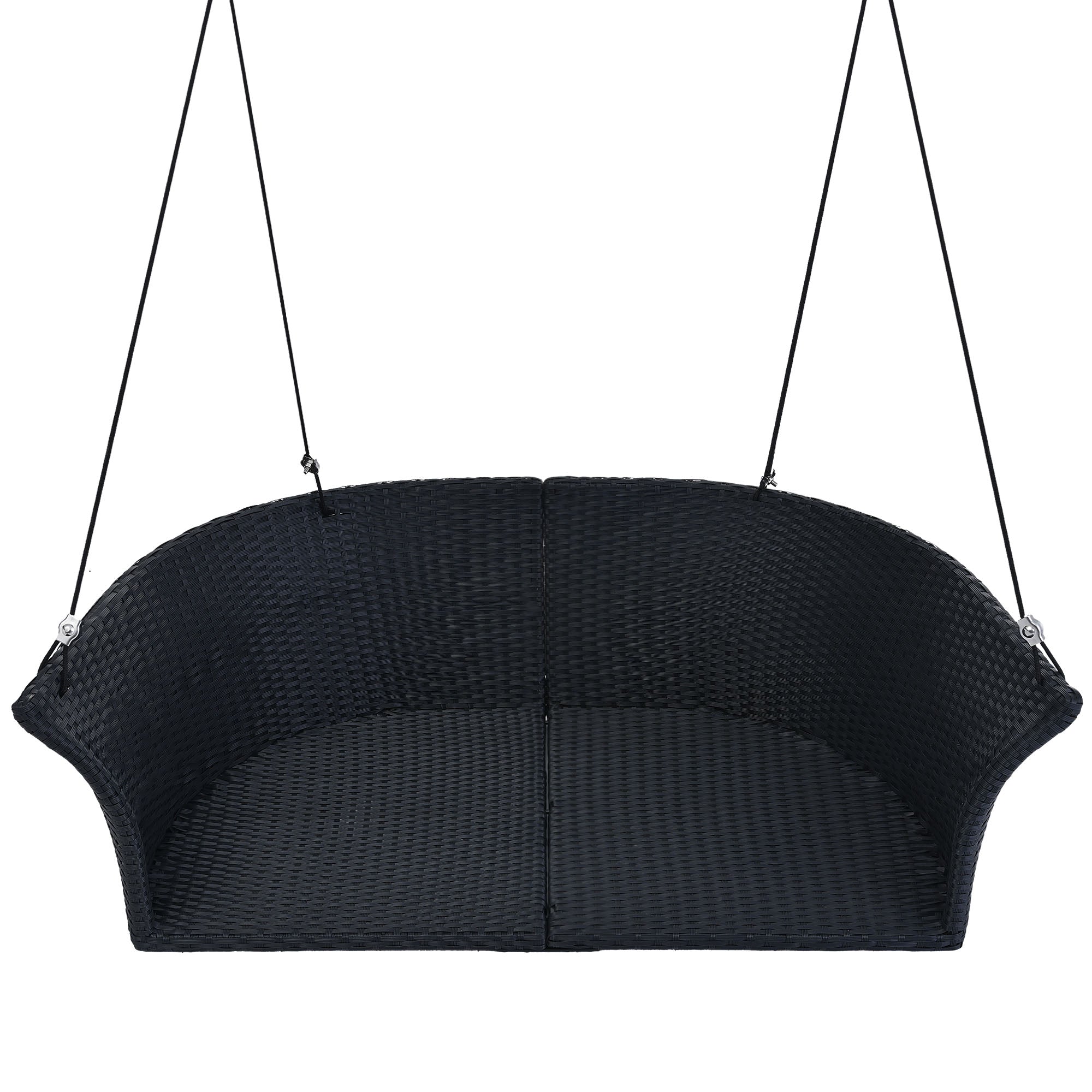 51.9" 2-Person Rattan Woven Swing Chair With Ropes and Cushion BOGOOS02B-W