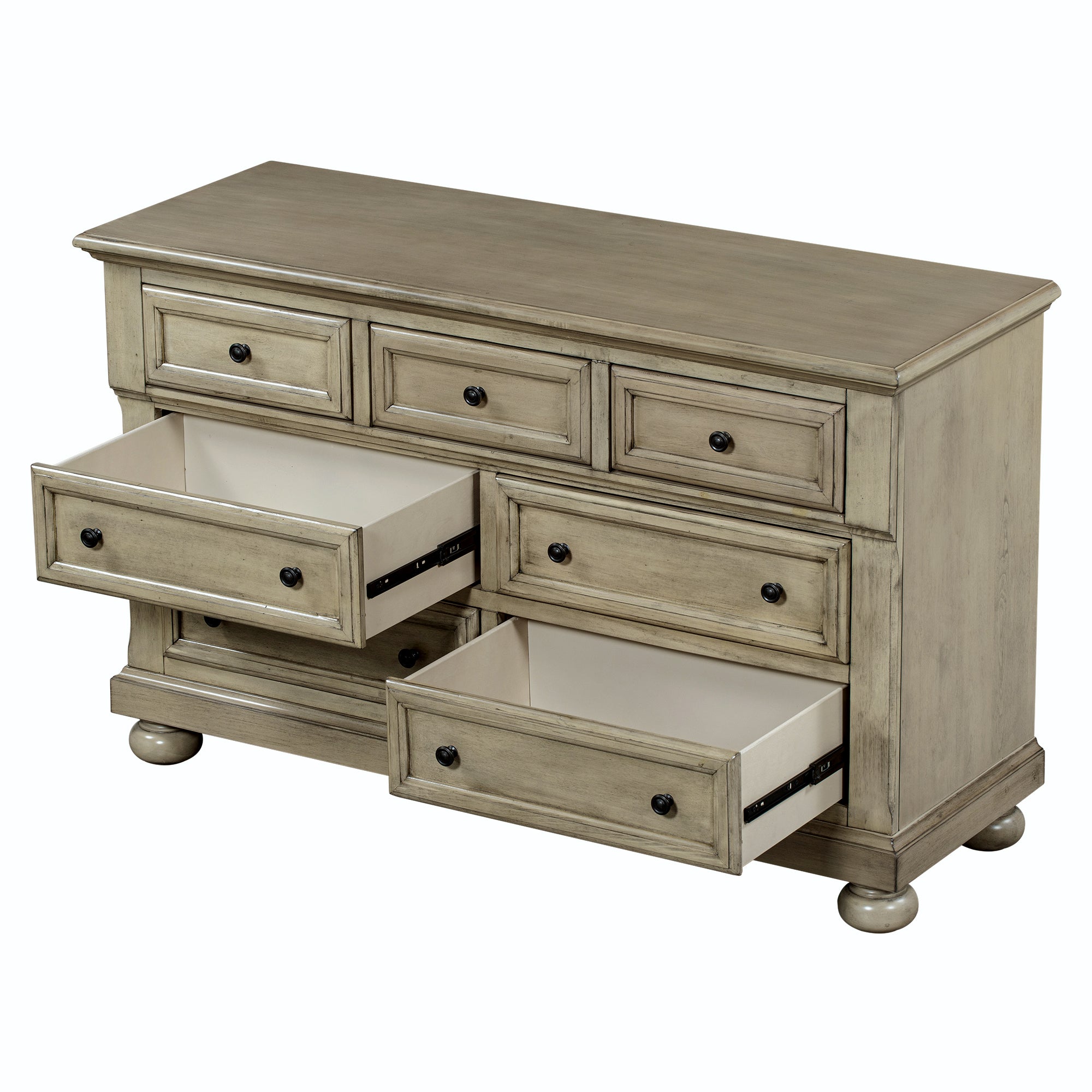 Solid Wood Seven-Drawer Dresser with Changing Topper for Nursery