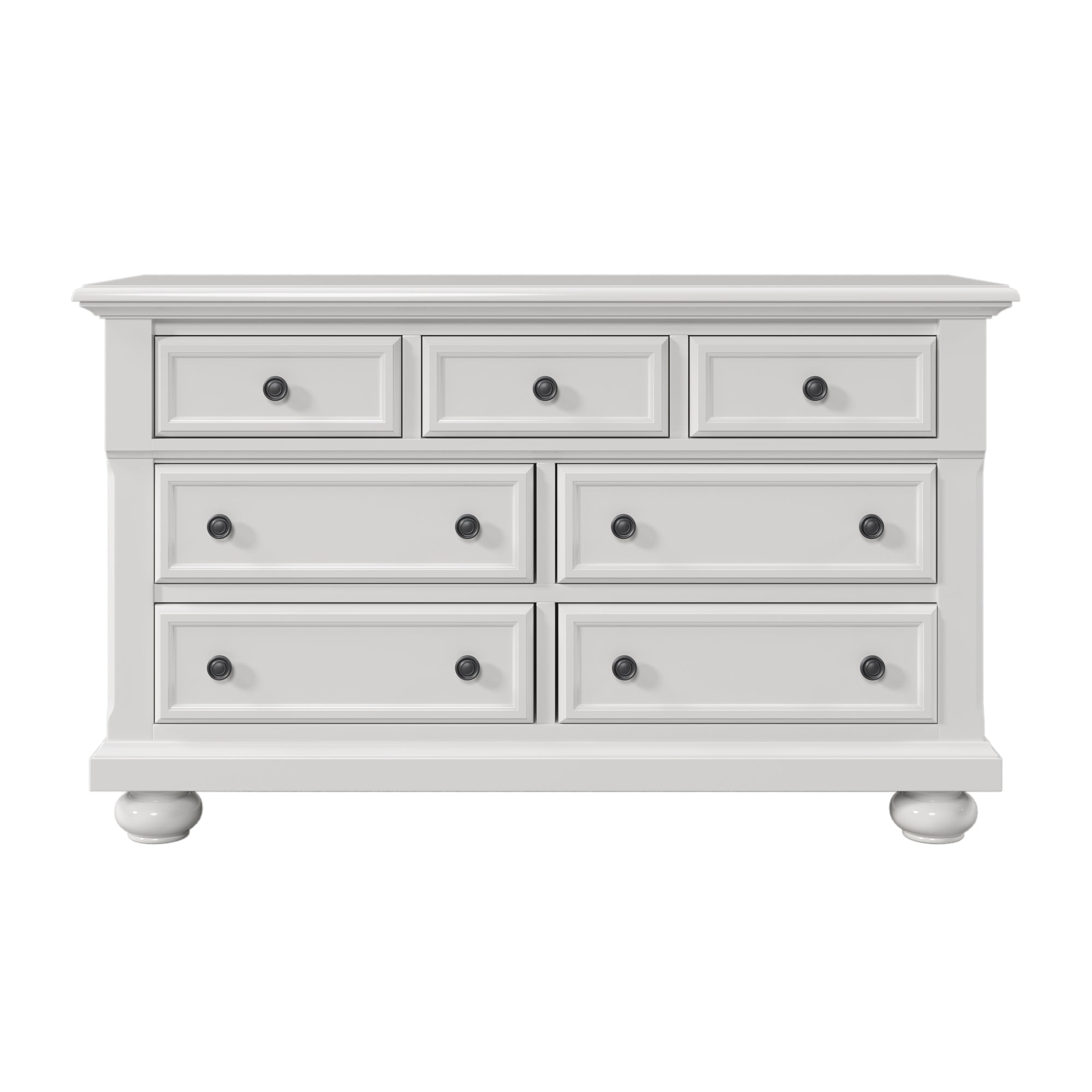 Solid Wood Seven-Drawer Dresser with Changing Topper for Nursery