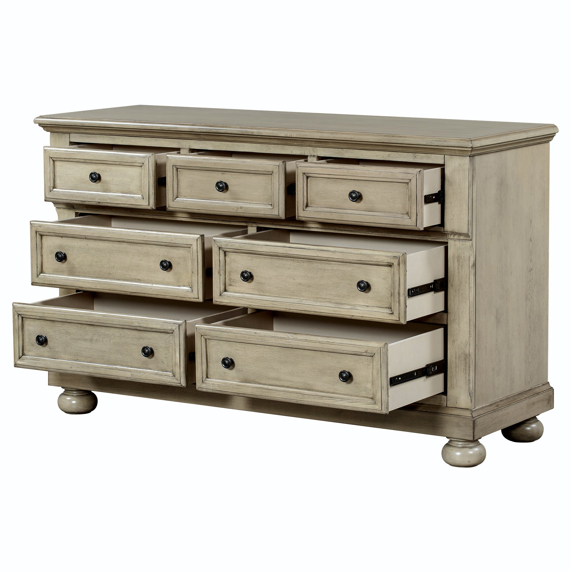 Solid Wood Seven-Drawer Dresser with Changing Topper for Nursery
