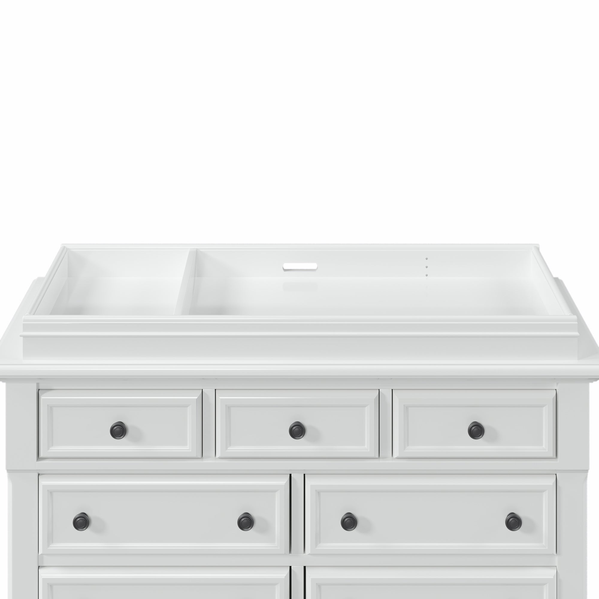 Solid Wood Seven-Drawer Dresser with Changing Topper for Nursery