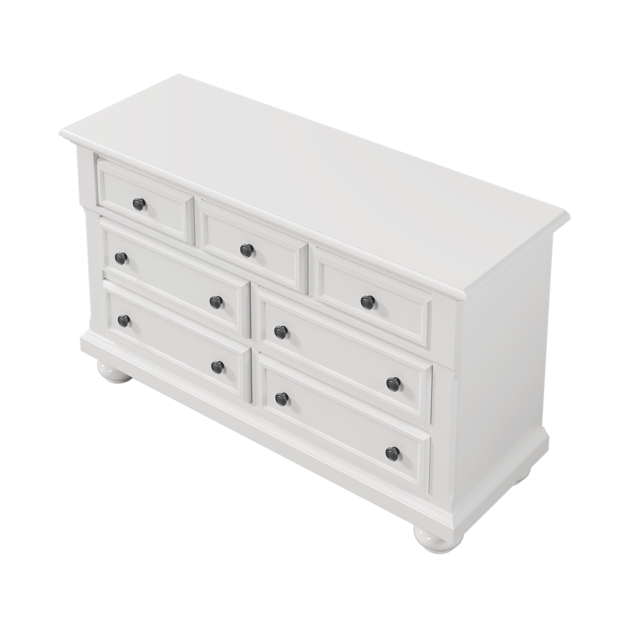 Solid Wood Seven-Drawer Dresser with Changing Topper for Nursery