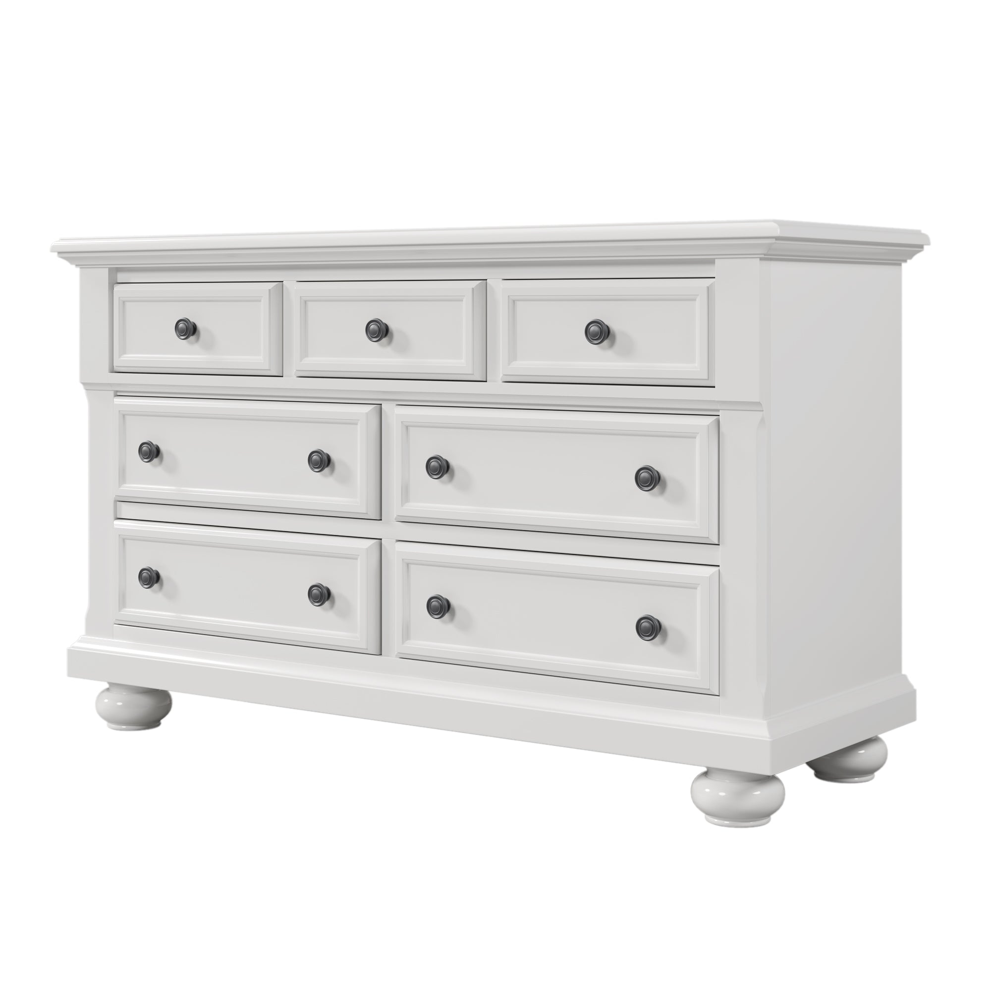 Solid Wood Seven-Drawer Dresser with Changing Topper for Nursery