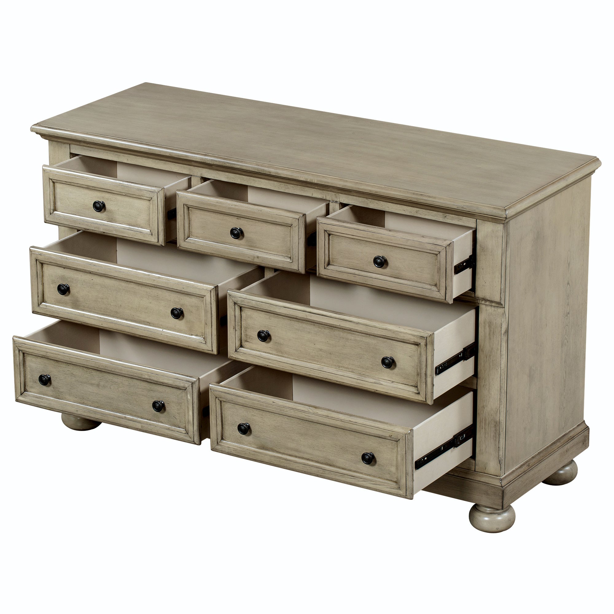 Solid Wood Seven-Drawer Dresser with Changing Topper for Nursery