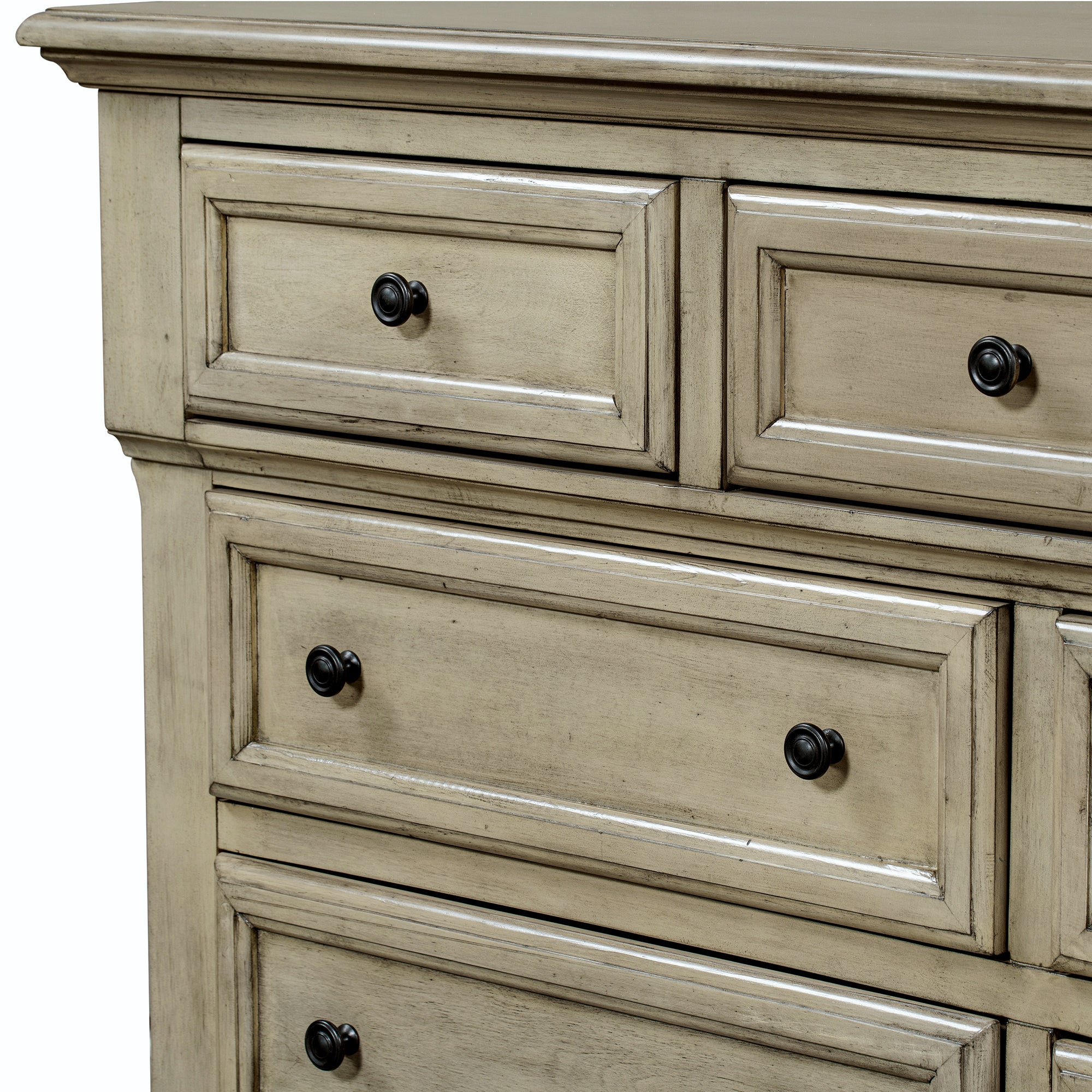 Solid Wood Seven-Drawer Dresser with Changing Topper for Nursery