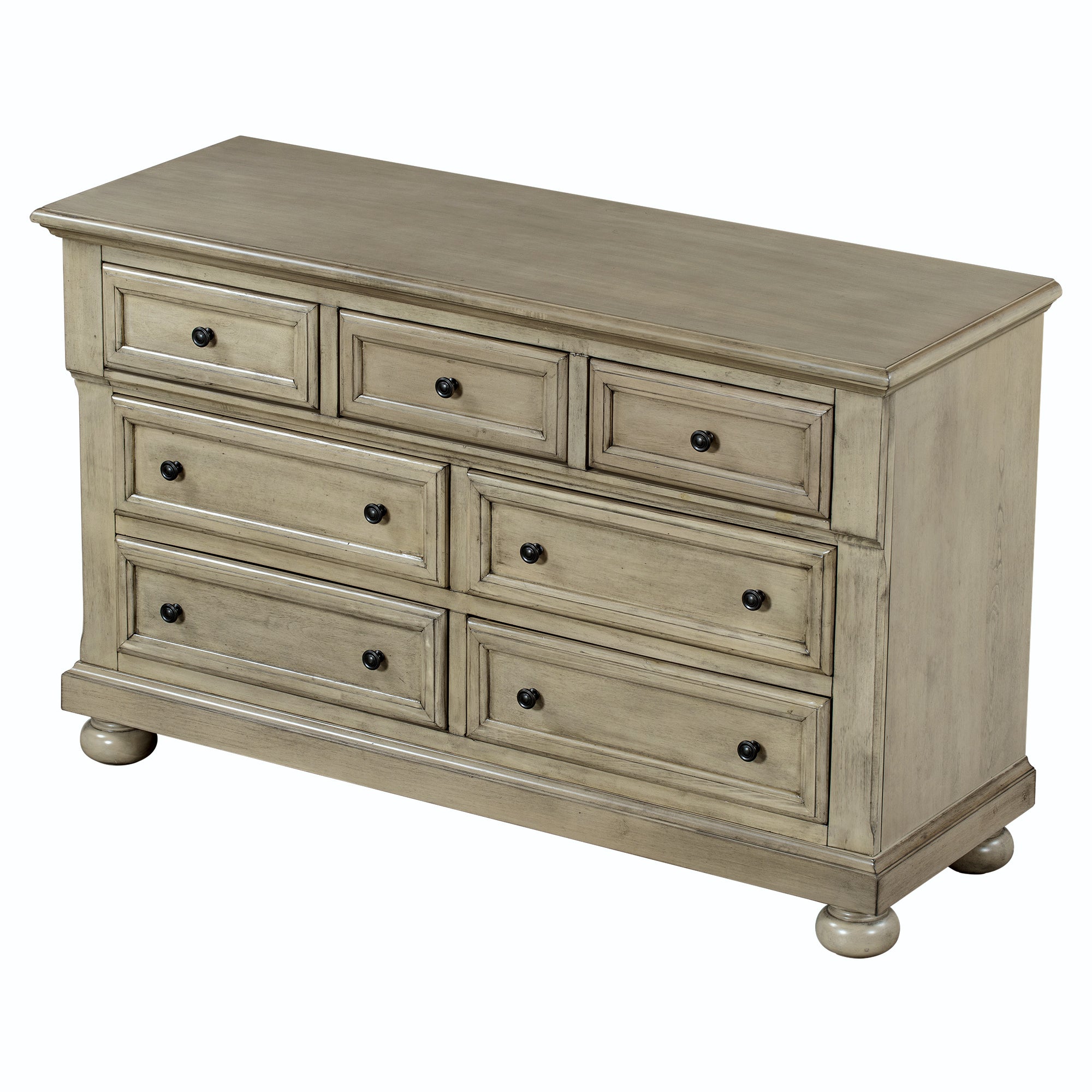 Solid Wood Seven-Drawer Dresser with Changing Topper for Nursery