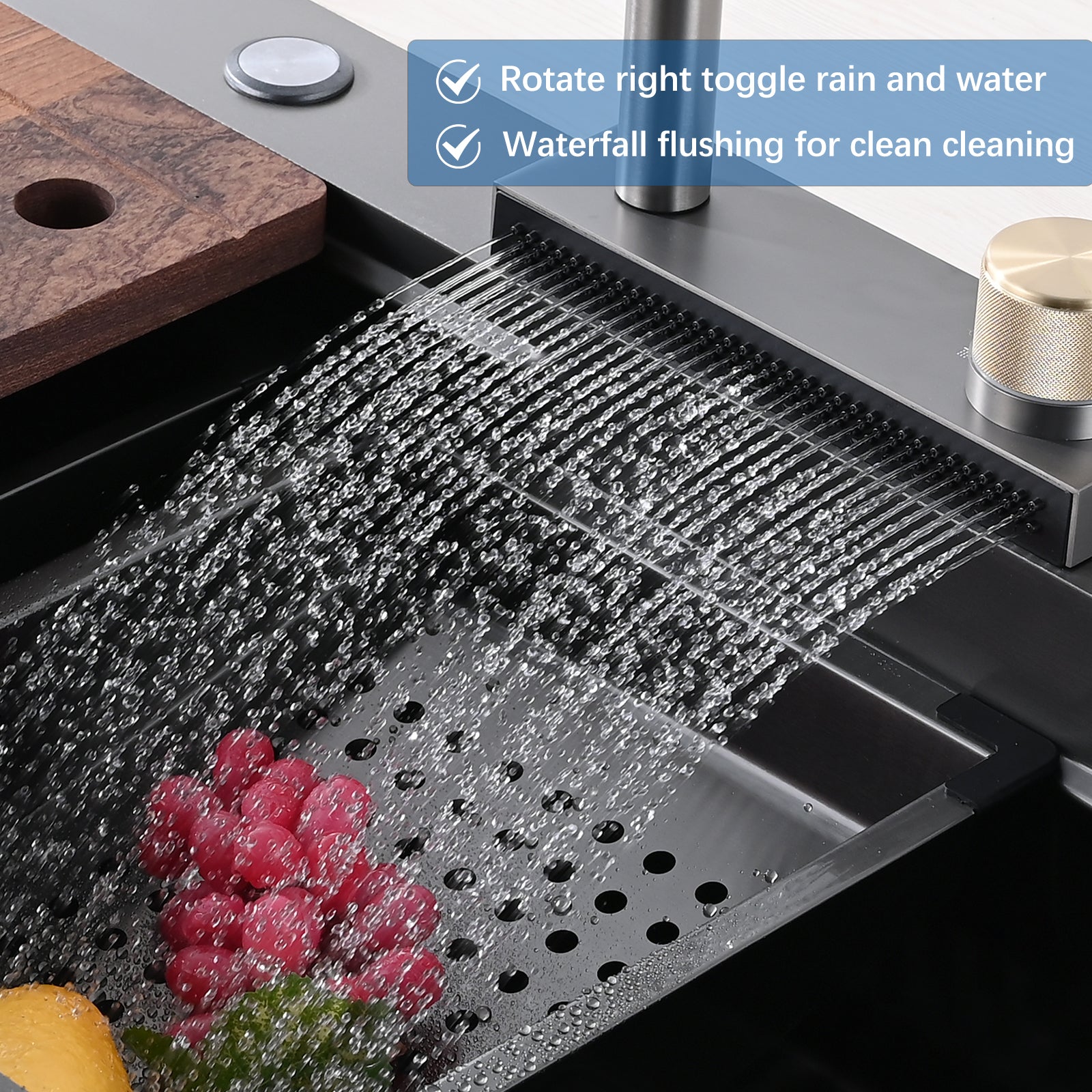 Stainless Steel Double Bowl Drop-in Kitchen Sink with Pull Down Faucet and Accessories(JMWAKS40-3018)
