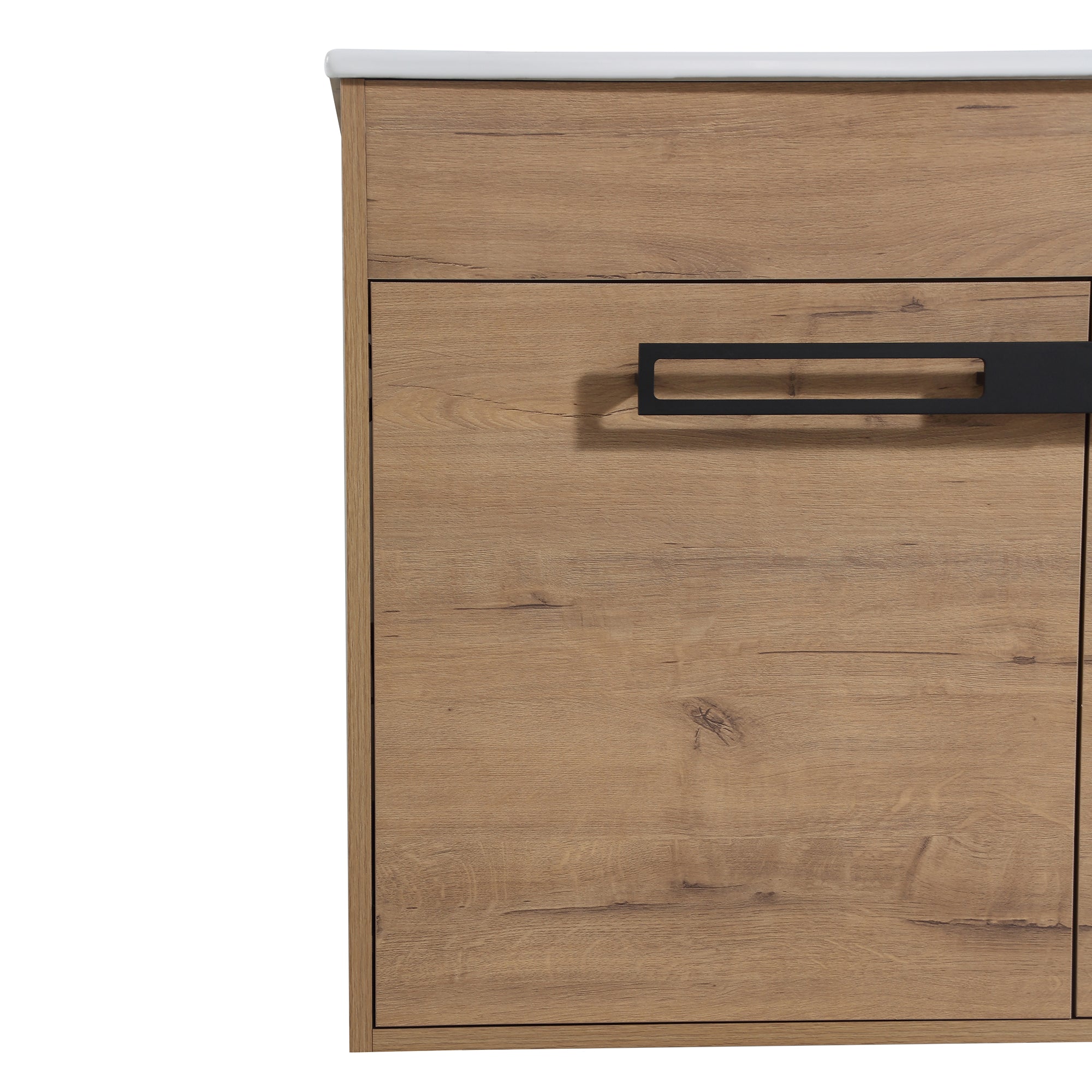30 inch Plywood Freestanding/Wall Mounted Bathroom Vanity Set with Doors and Shelf and Integrated Ceramic Sink