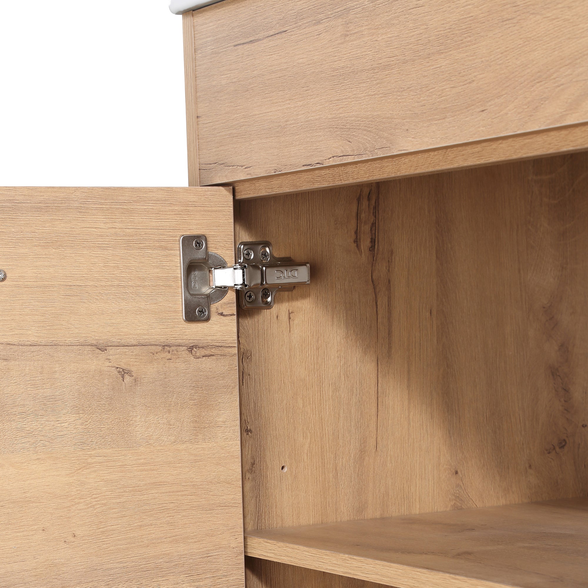 30 inch Plywood Freestanding/Wall Mounted Bathroom Vanity Set with Doors and Shelf and Integrated Ceramic Sink