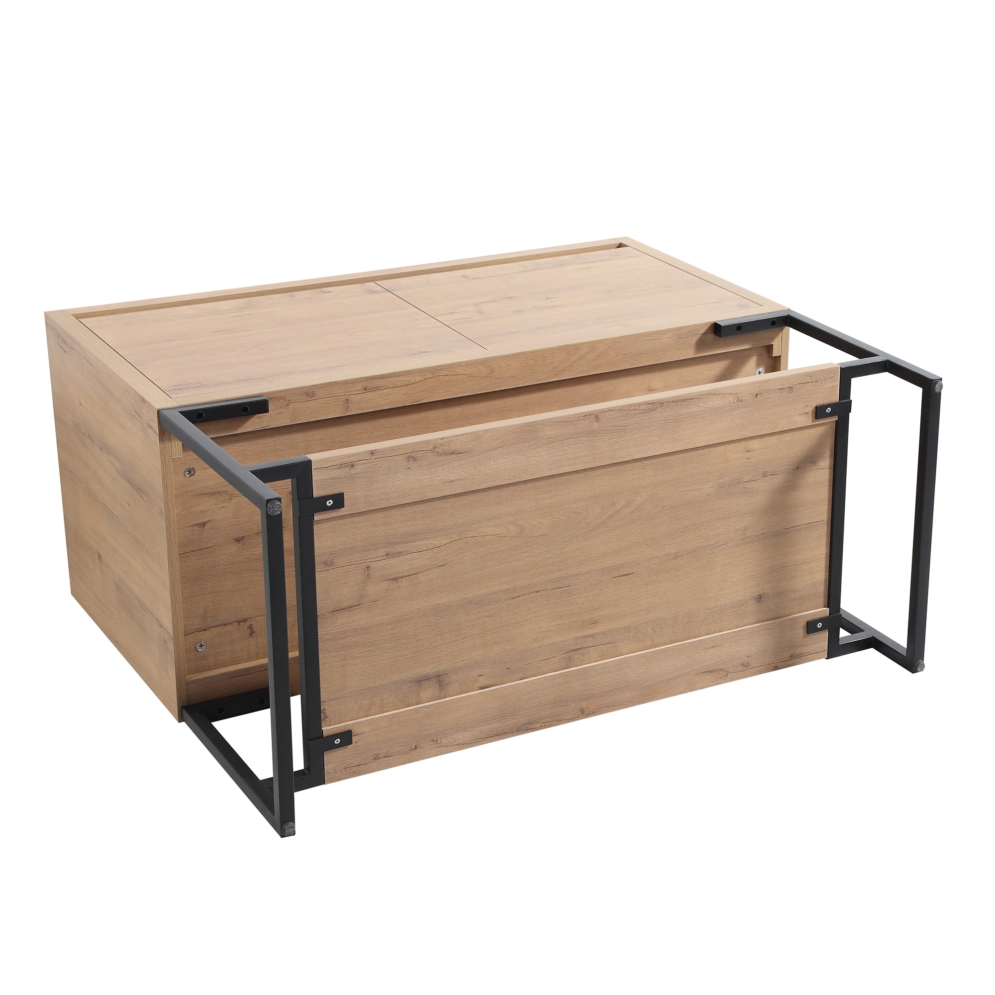 36 inch Plywood Freestanding Bathroom Vanity Set with Doors and Open shelf and Integrated Ceramic Sink