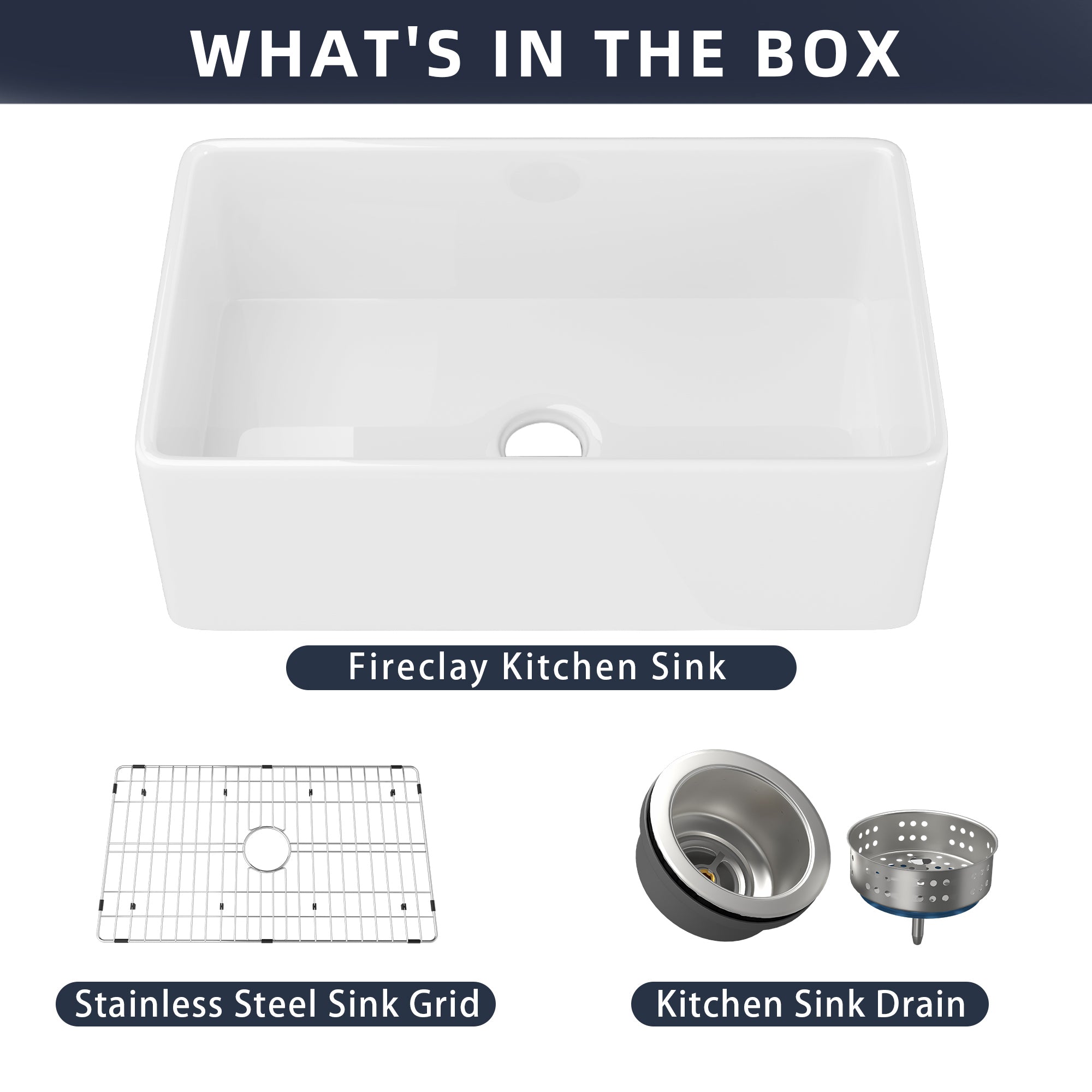 White Fireclay 36 in. Single Bowl Farmhouse Apron Kitchen Sink with Bottom Grid