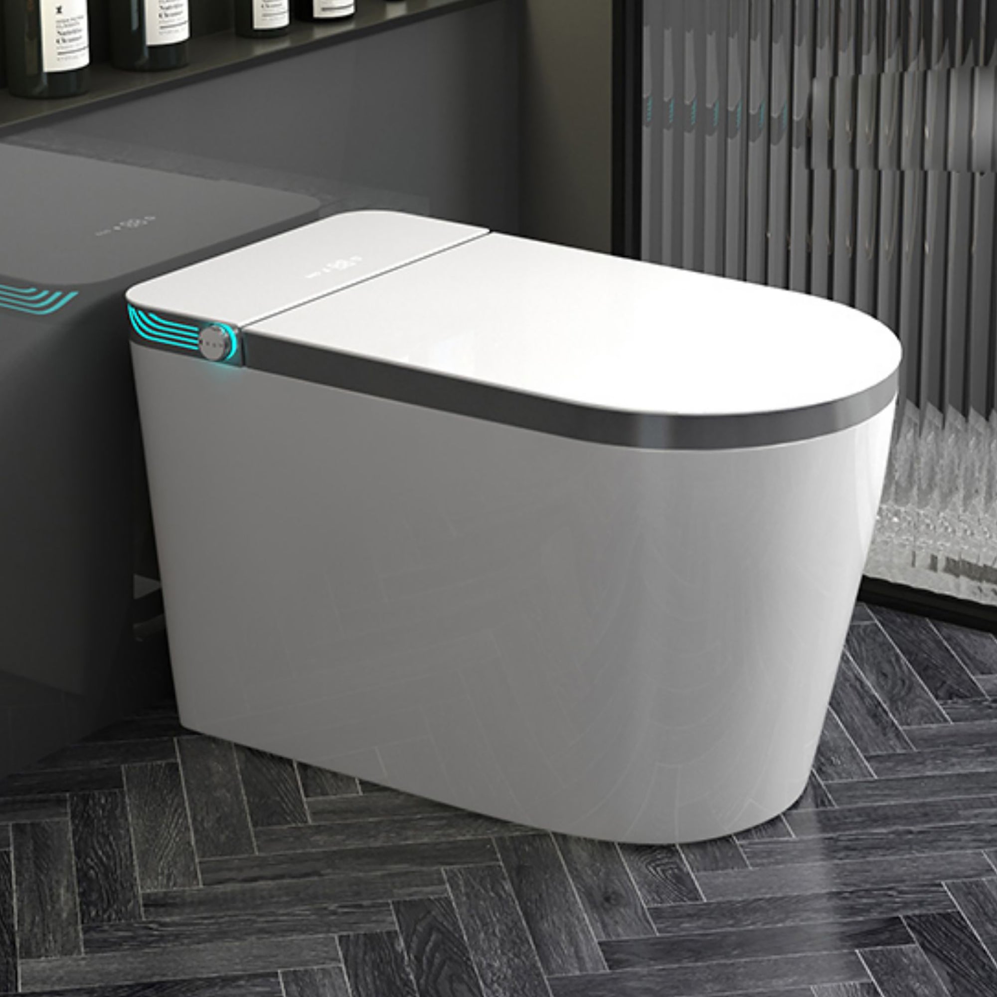 Smart Toilet with Auto Flush and Heated Seat and Remote Control Ceramic Elongated Toilet