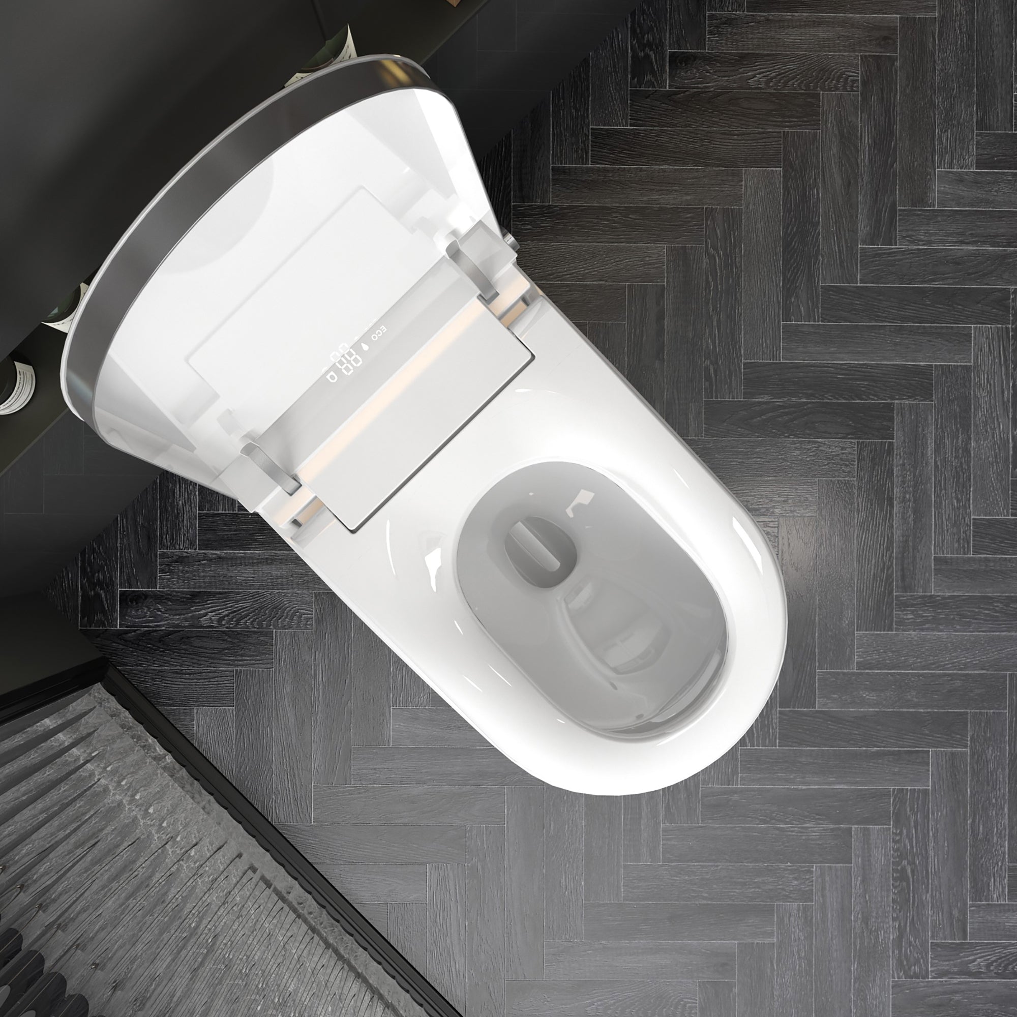 Smart Toilet with Auto Flush and Heated Seat and Remote Control Ceramic Elongated Toilet