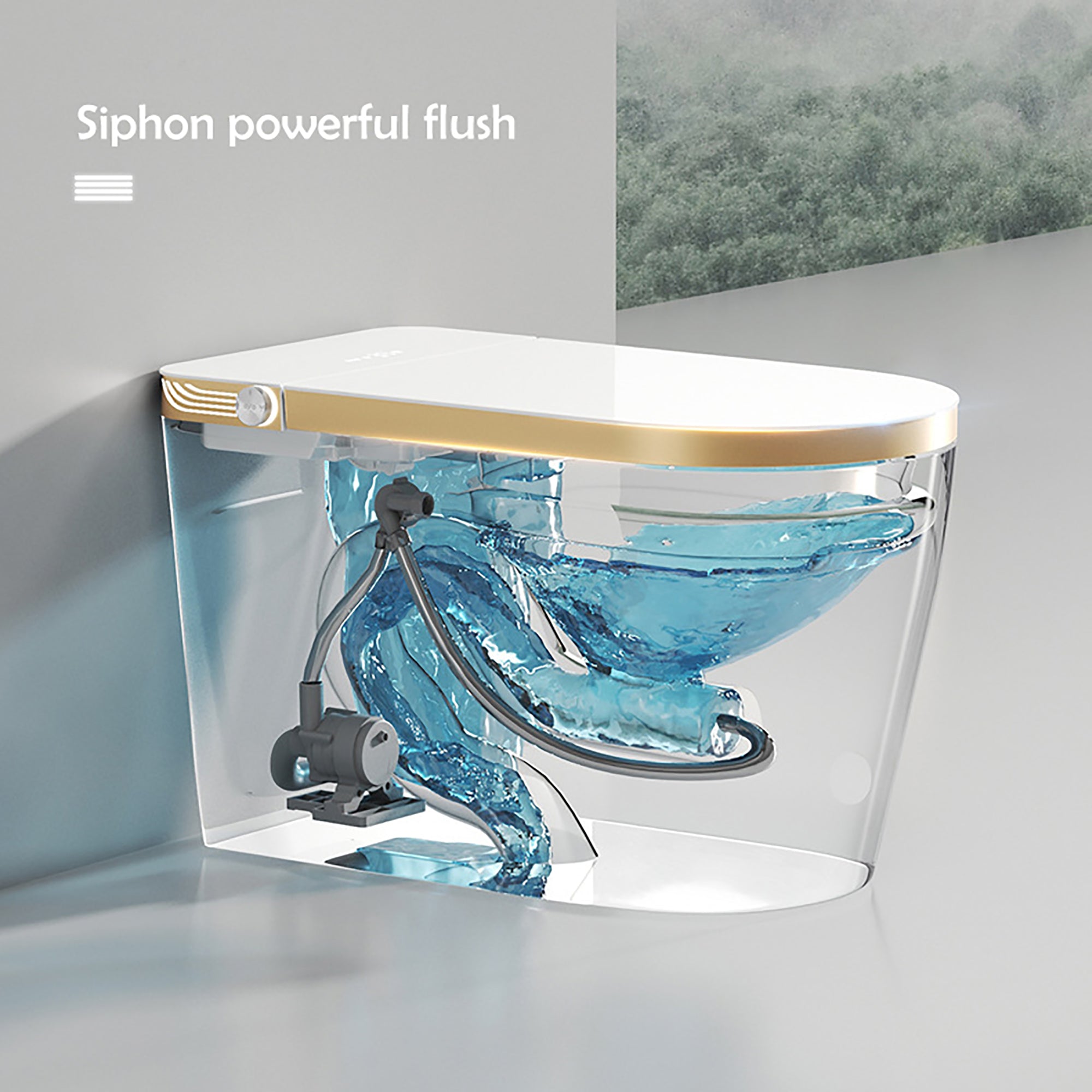 Smart Toilet with Auto Flush and Heated Seat and Remote Control Ceramic Elongated Toilet