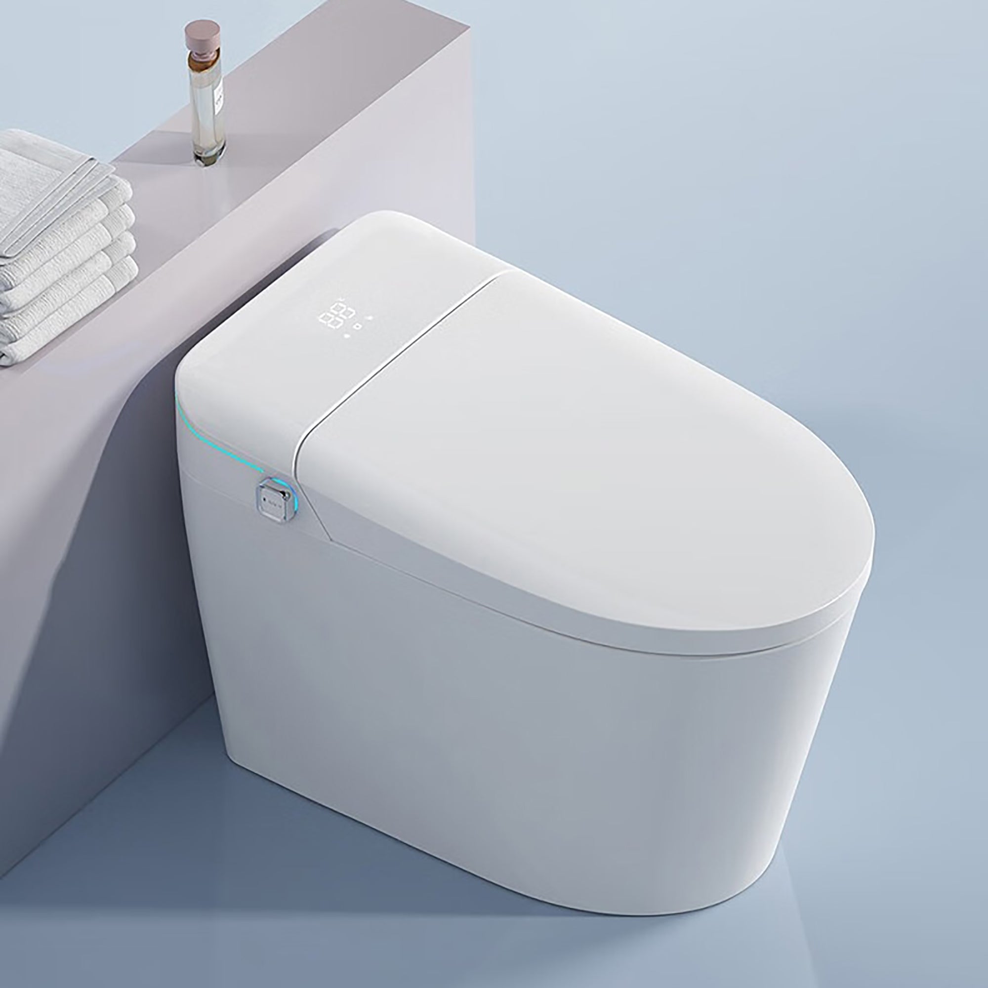 Smart Toilet with Auto Flush and Heated Seat Ceramic Elongated Toilet