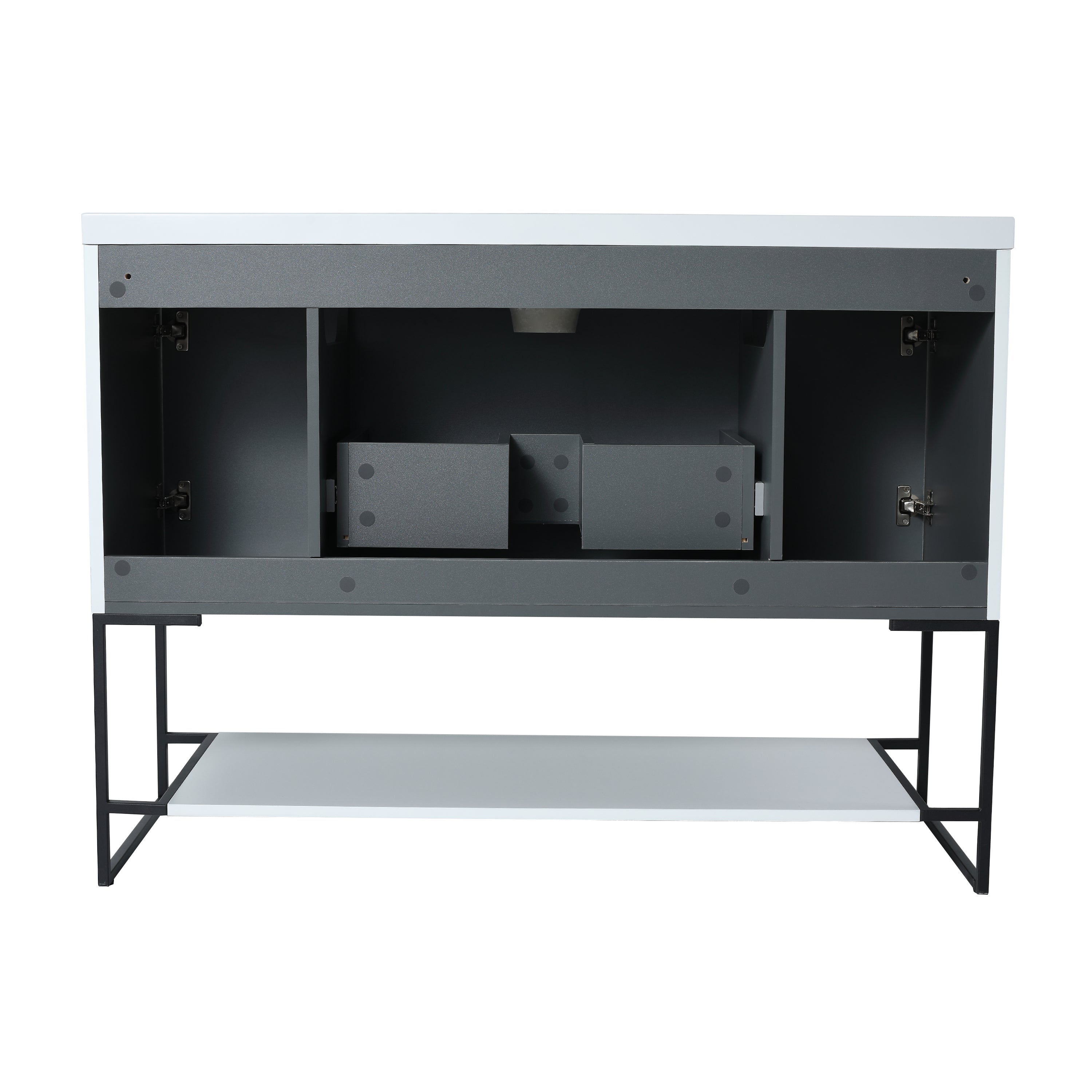 48 inch Plywood Freestanding Bathroom Vanity  with Integrated Resin Sink with Drain