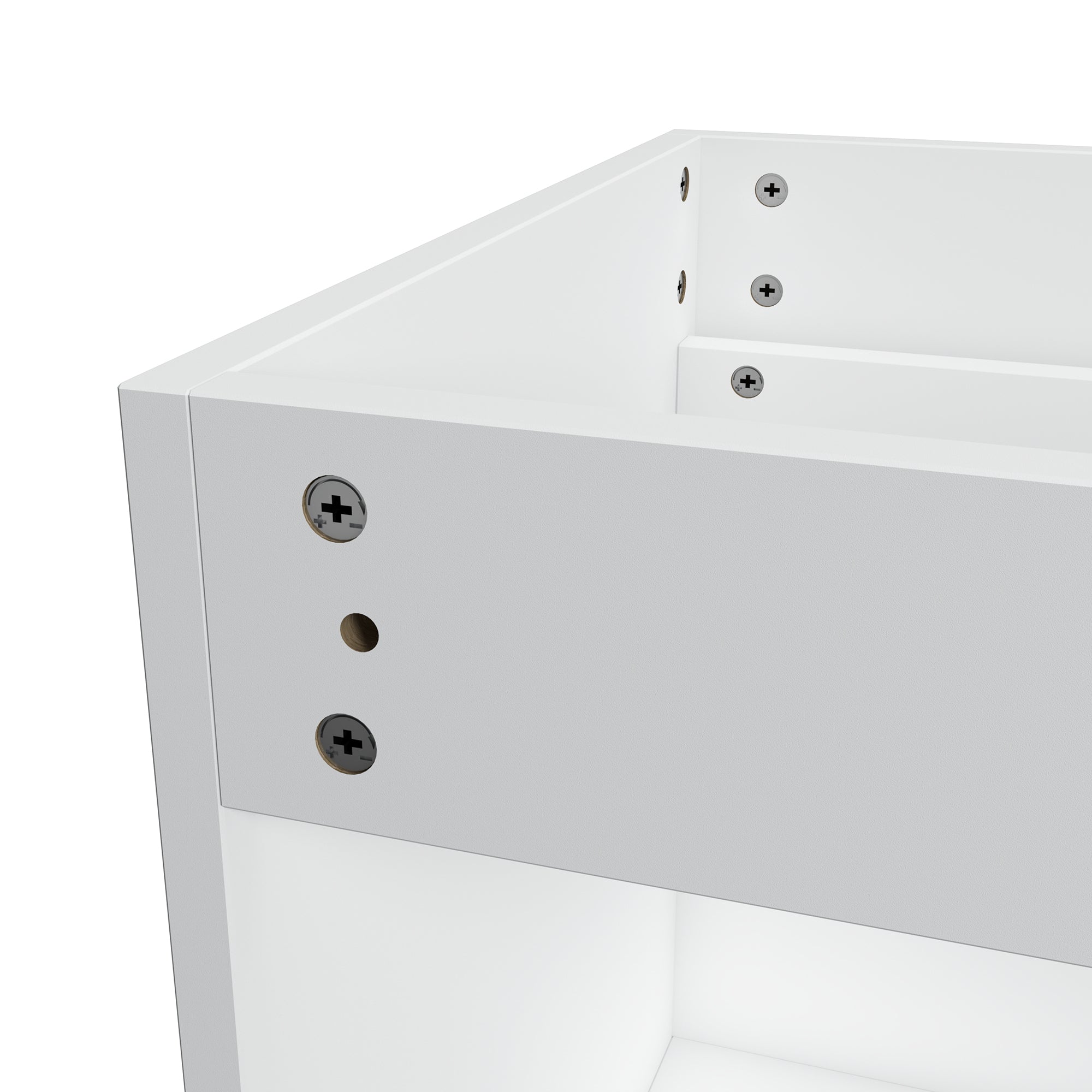 Solid Wood Wall-Mounted Bathroom Vanity Set in White with Integrated Ceramic Sink