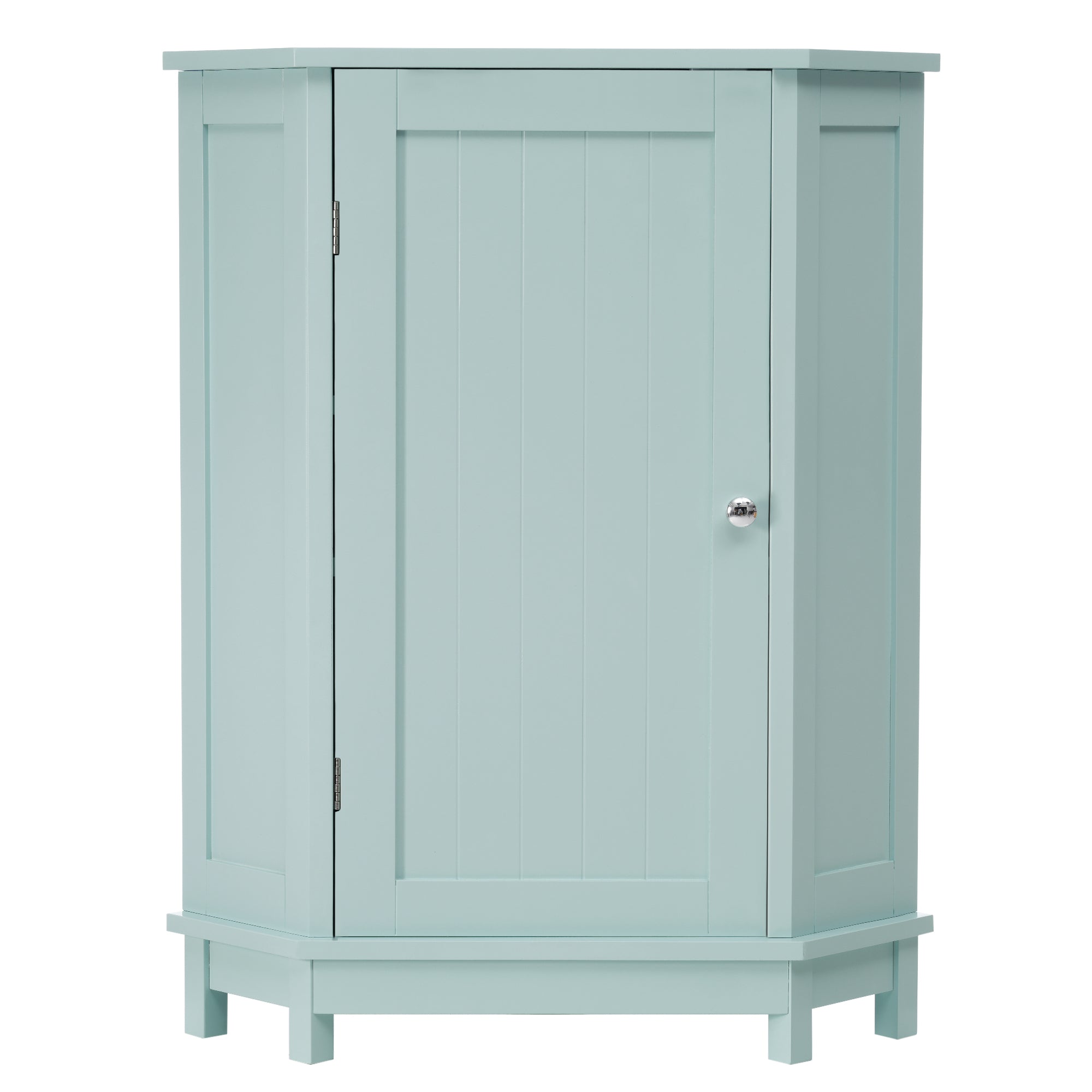 32" Wood 2-door Bathroom Corner Cabinet with Adjustable Shelves