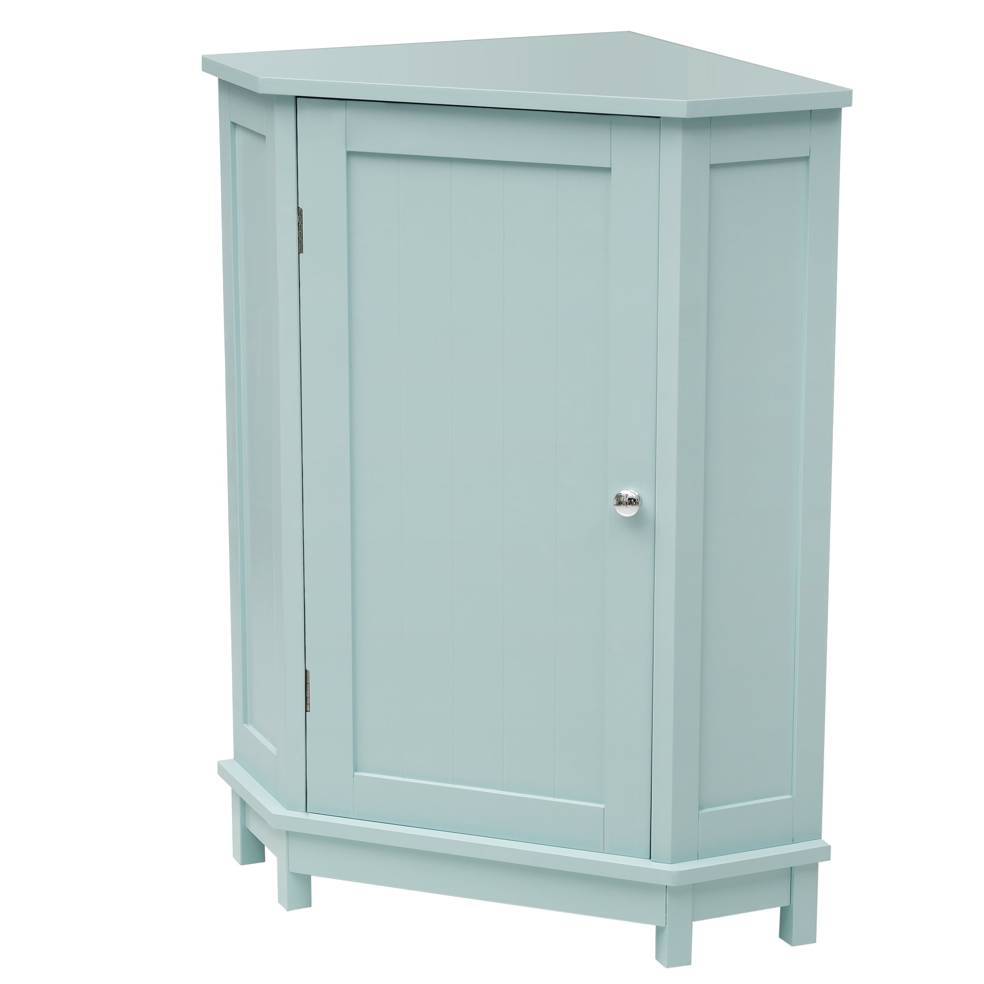 32" Wood 2-door Bathroom Corner Cabinet with Adjustable Shelves