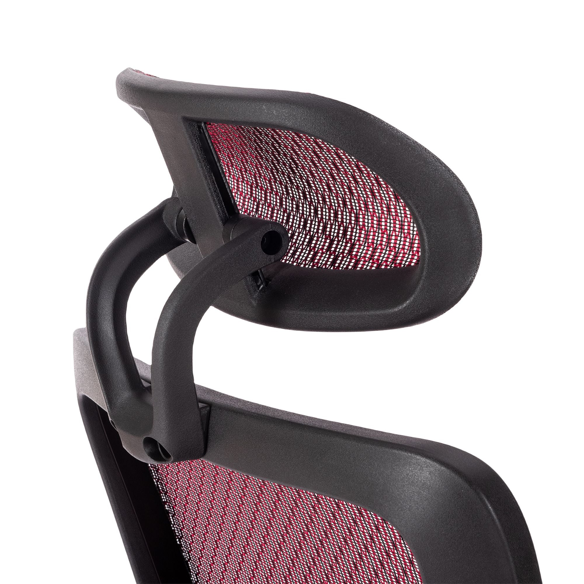 RED Ergonomic Mesh Office Chair, High Back - Adjustable Headrest with Flip-Up Arms, Tilt and lock Function, Lumbar Support and blade Wheels, KD chrome metal legs LJCDSOC-02RE