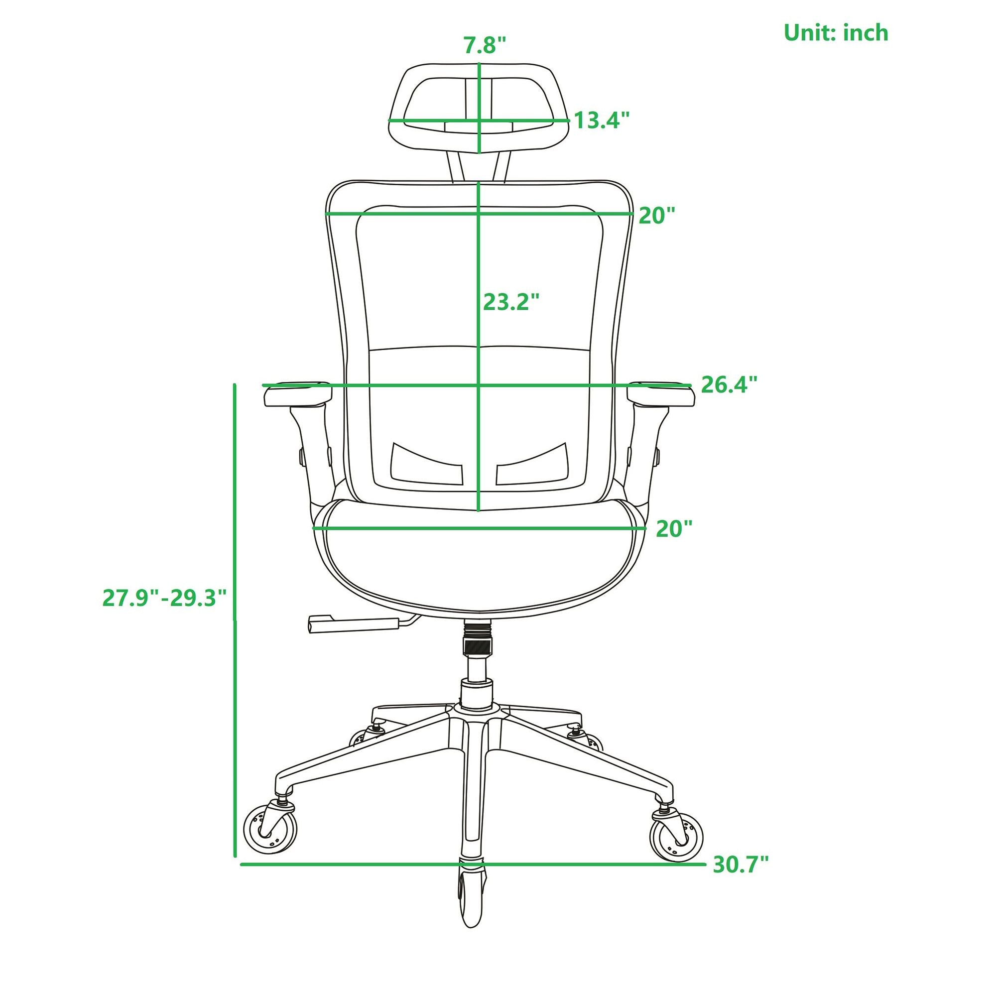 WHITE Ergonomic Mesh Office Chair, High Back - Adjustable Headrest with Flip-Up Arms, Tilt and lock Function, Lumbar Support and blade  Wheels, KD chrome metal legs LJCDSOC-01WH