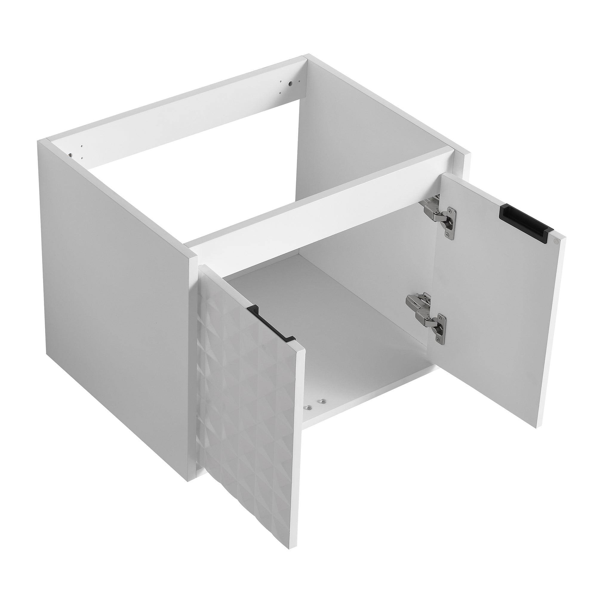 24/48 inch   Wall Mounted Bathroom Vanity Set in White with Integrated Ceramic Sink