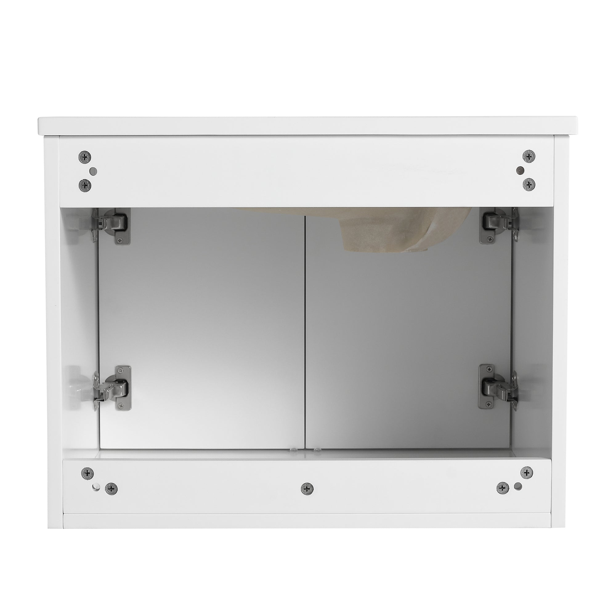 24/48 inch   Wall Mounted Bathroom Vanity Set in White with Integrated Ceramic Sink