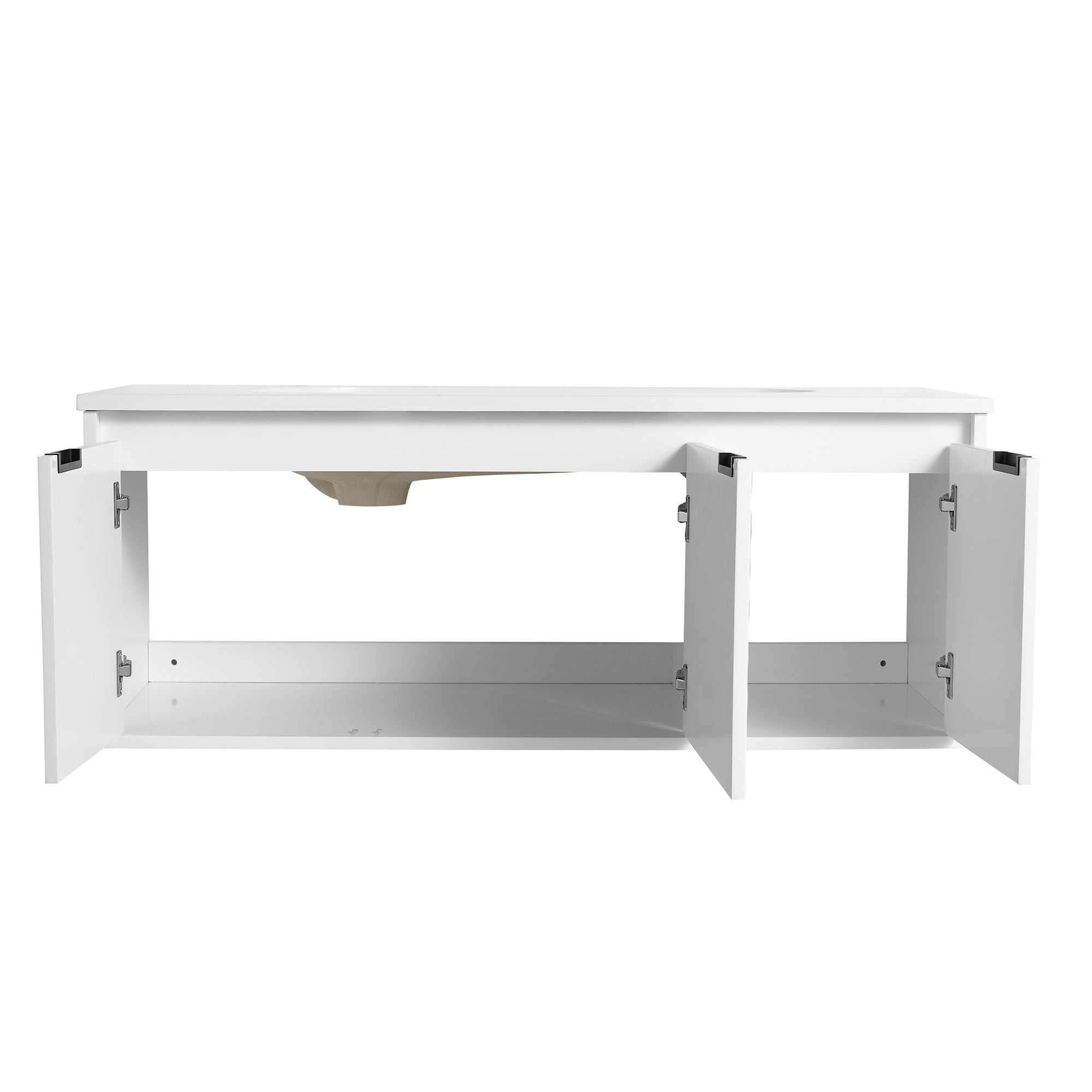 24/48 inch   Wall Mounted Bathroom Vanity Set in White with Integrated Ceramic Sink