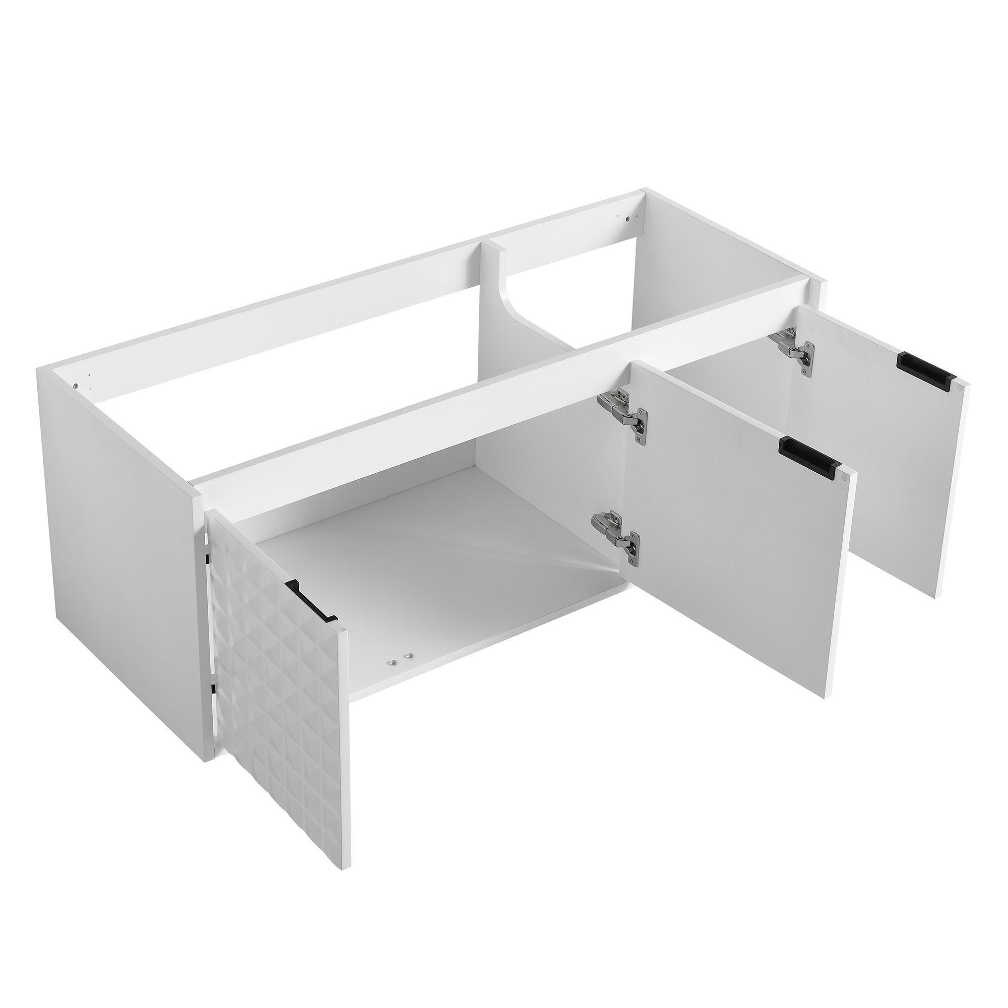 24/48 inch   Wall Mounted Bathroom Vanity Set in White with Integrated Ceramic Sink