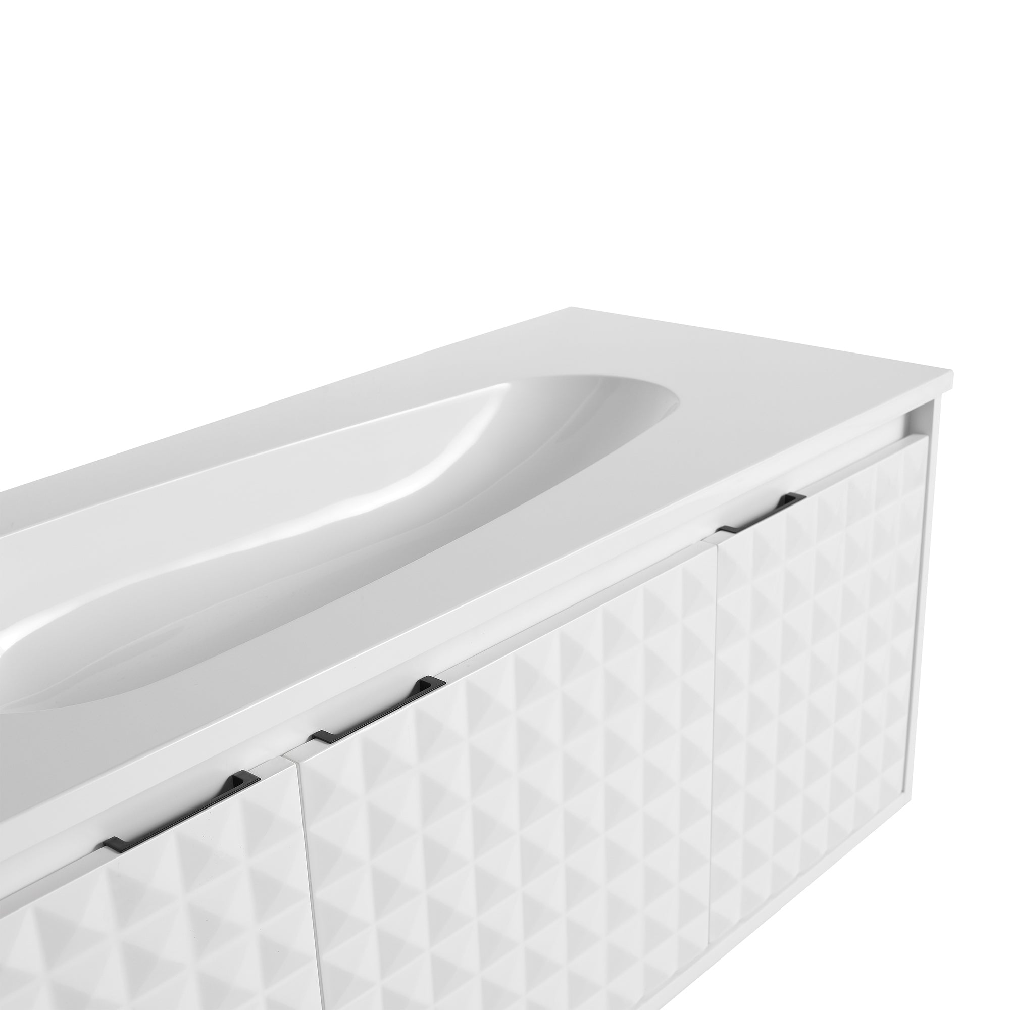 24/48 inch   Wall Mounted Bathroom Vanity Set in White with Integrated Ceramic Sink