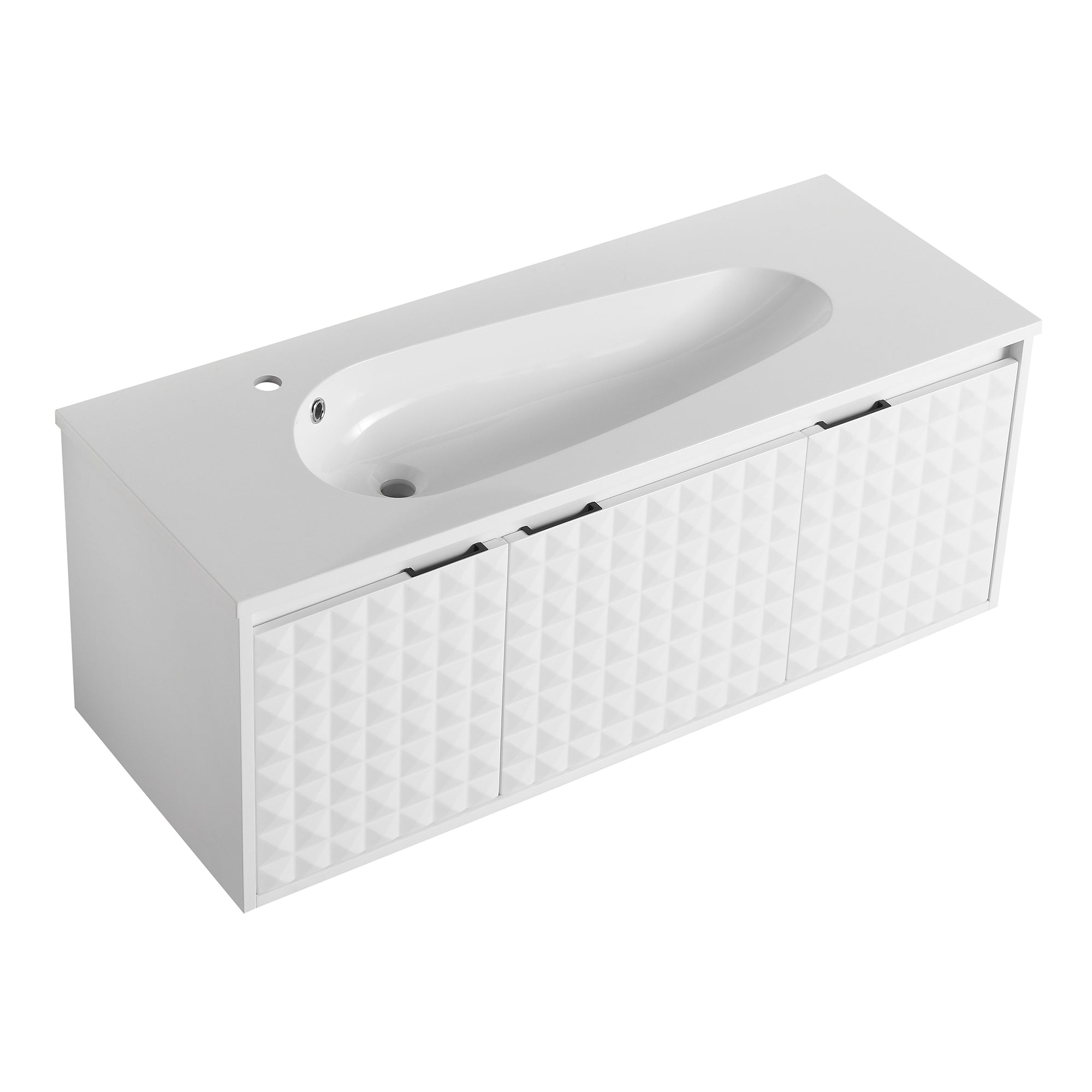 24/48 inch   Wall Mounted Bathroom Vanity Set in White with Integrated Ceramic Sink