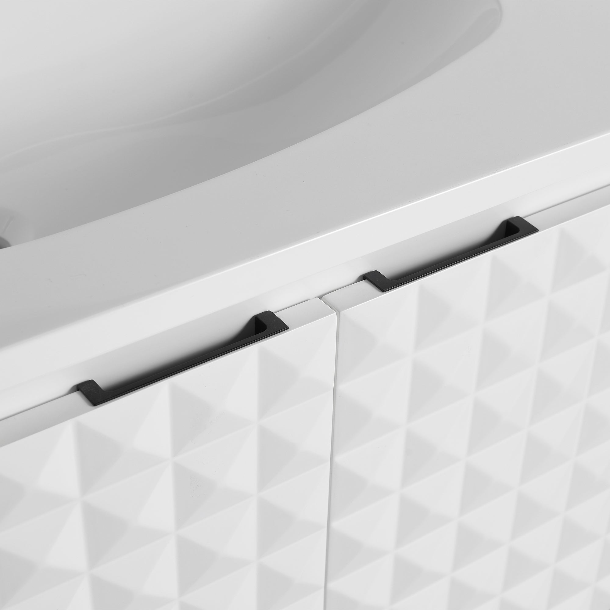 24/48 inch   Wall Mounted Bathroom Vanity Set in White with Integrated Ceramic Sink