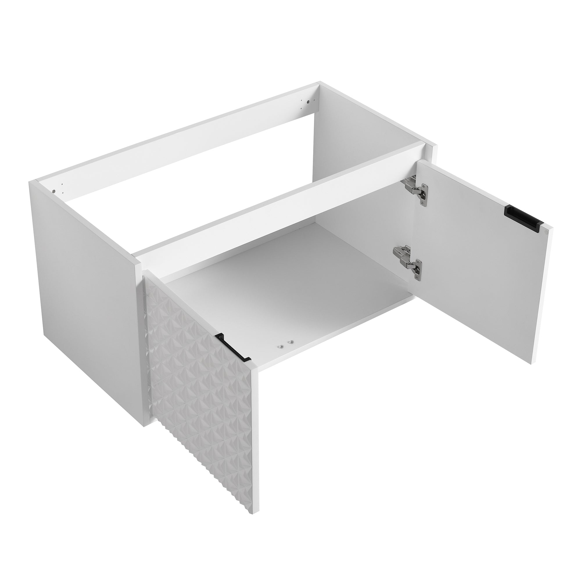 30/36 inch Wall Mounted Bathroom Vanity Set in White with Integrated Resin Sink