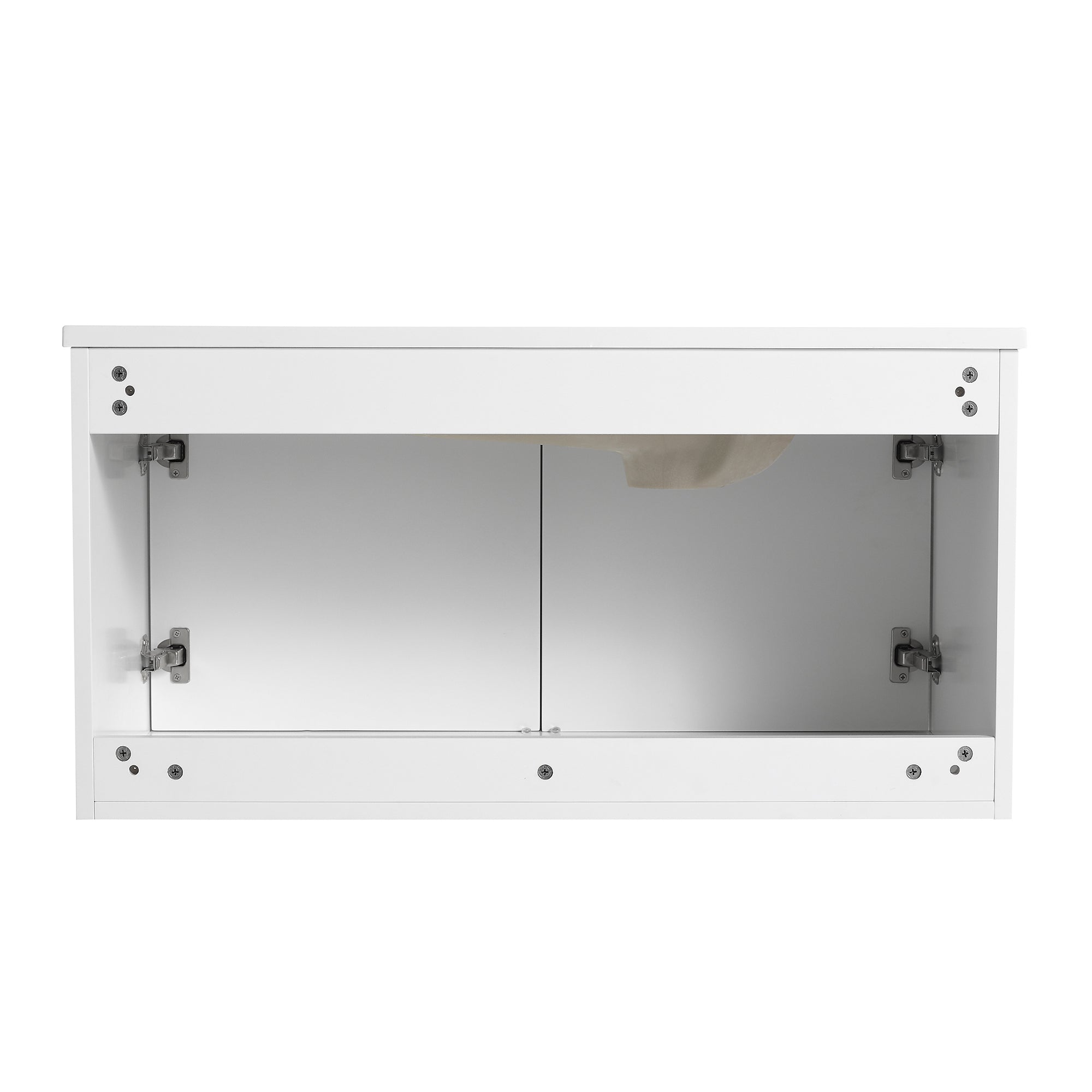 30/36 inch Wall Mounted Bathroom Vanity Set in White with Integrated Resin Sink