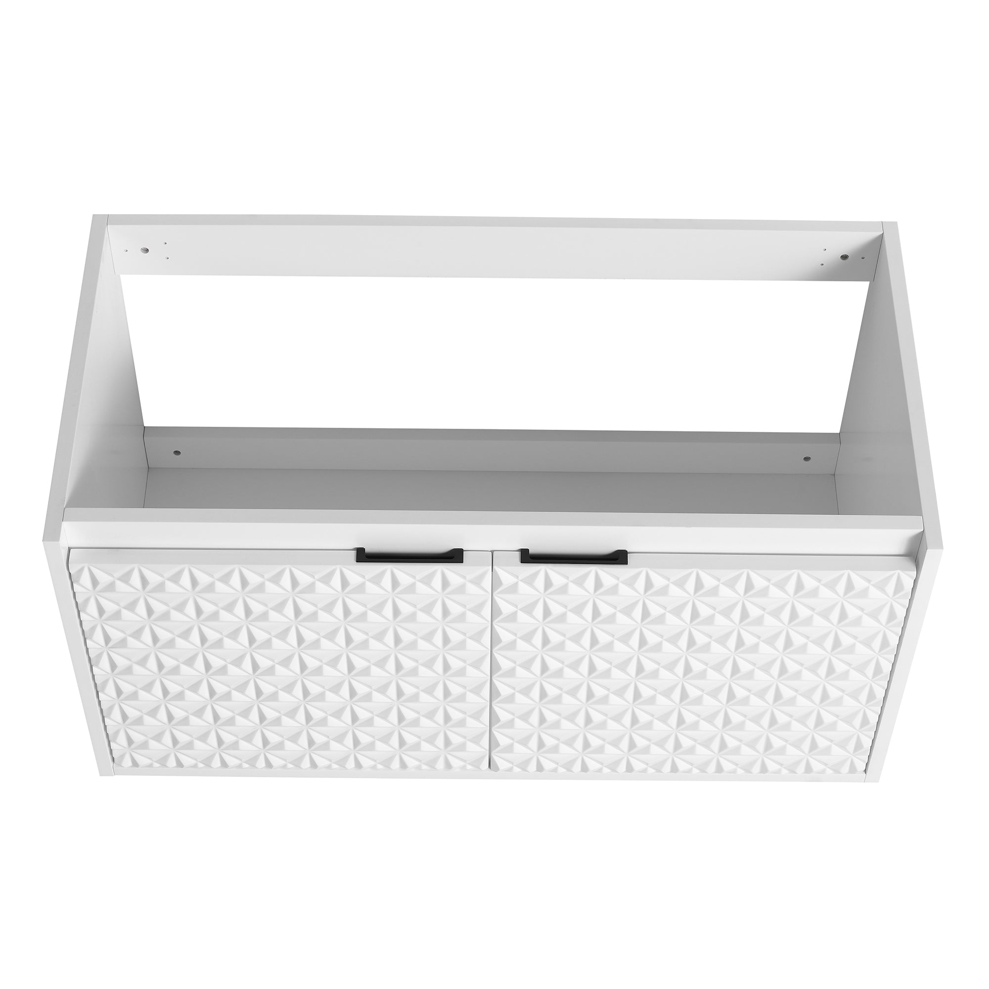 30/36 inch Wall Mounted Bathroom Vanity Set in White with Integrated Resin Sink