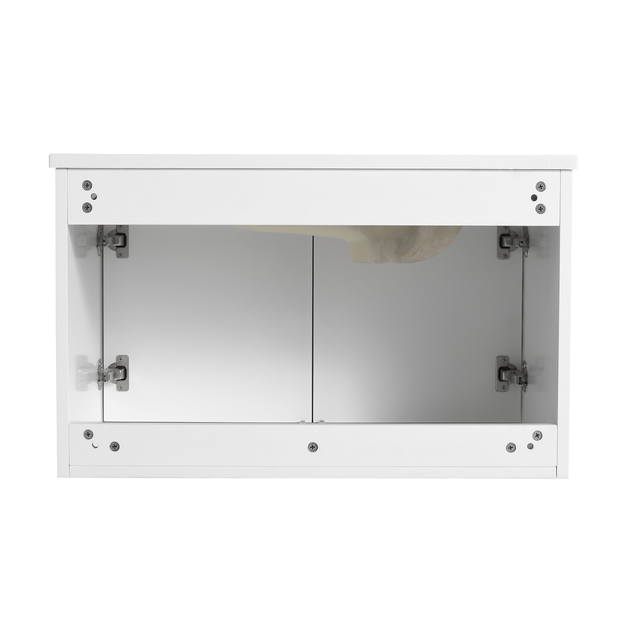 30/36 inch Wall Mounted Bathroom Vanity Set in White with Integrated Resin Sink