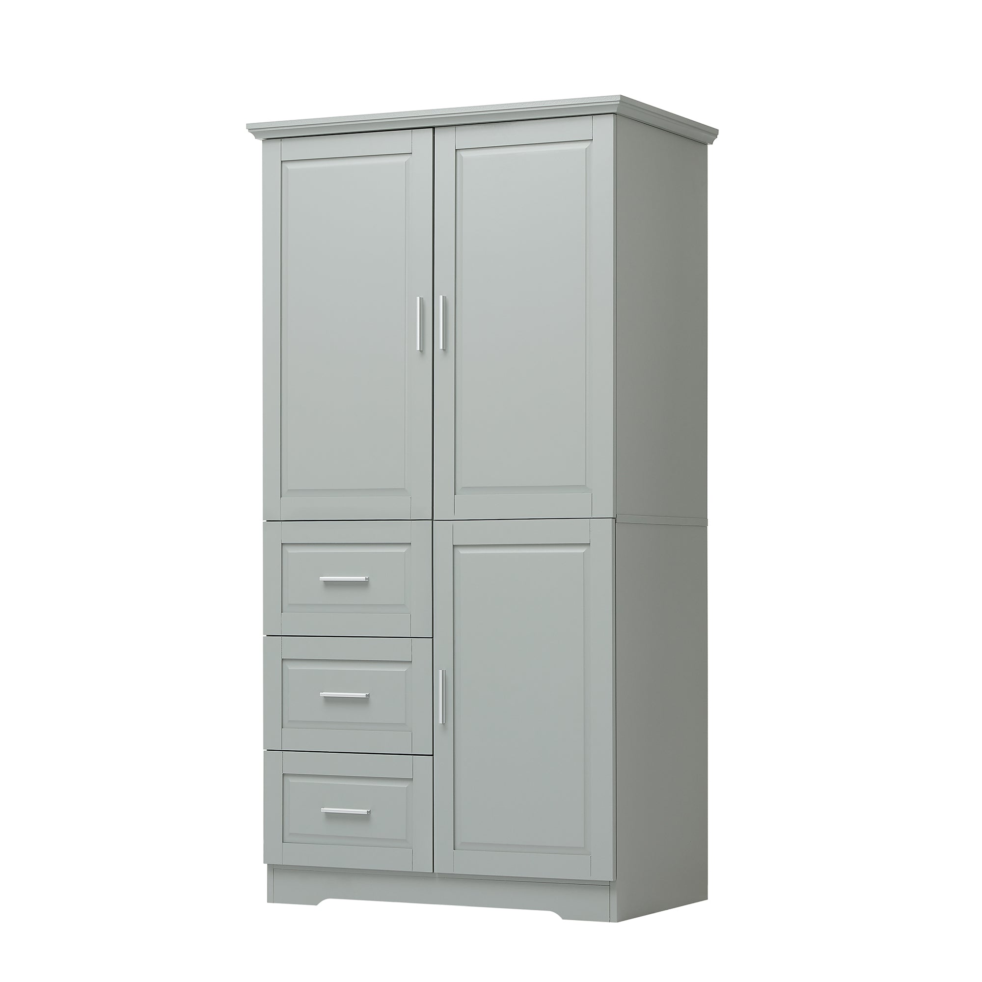 32 in. W x 72 in. H Storage Cabinet with Doors and Three Drawers