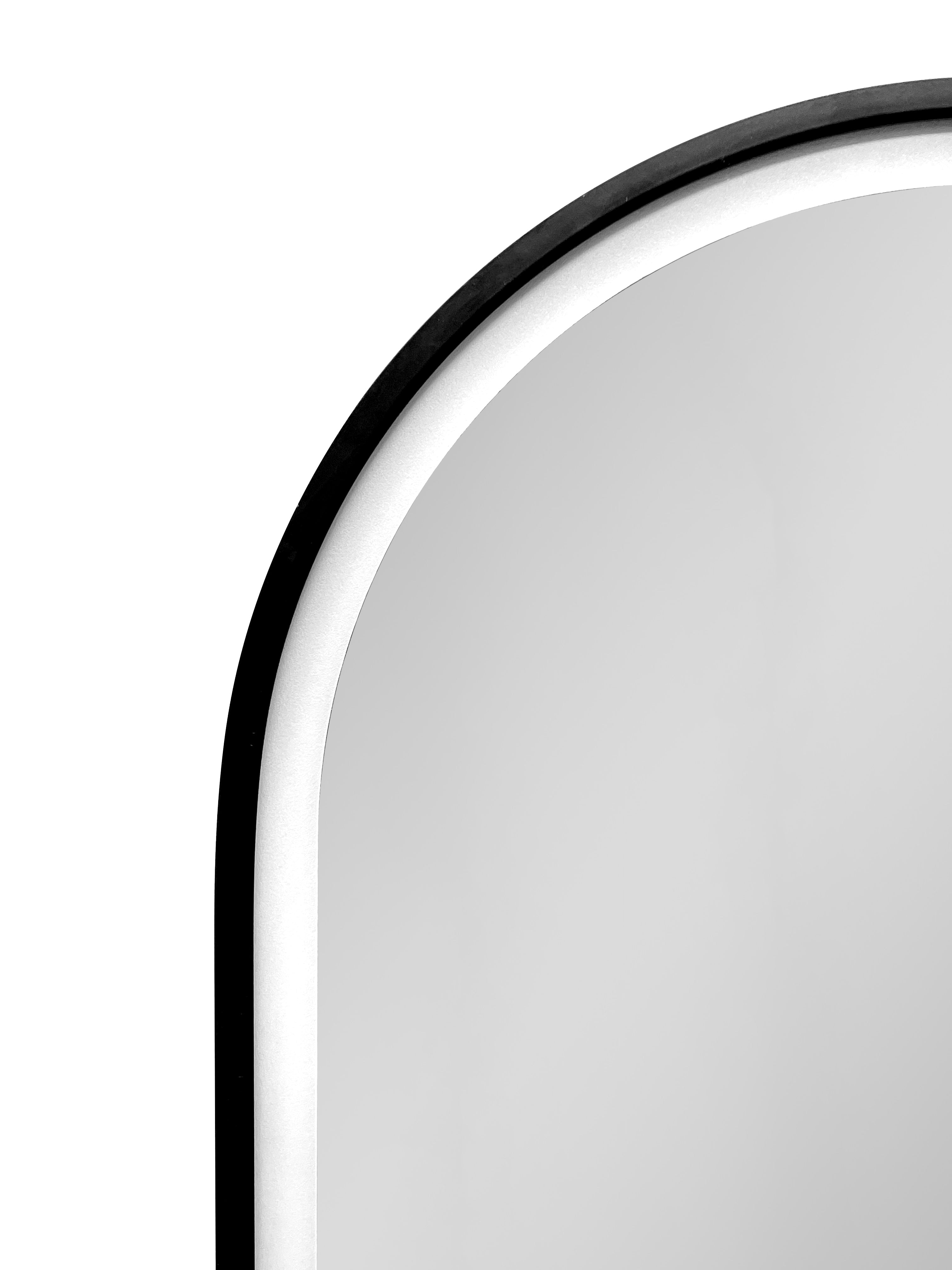 21 in. W x 31 in. H Black Framed Wall Mounted Bathroom Medicine Cabinet with LED Mirror