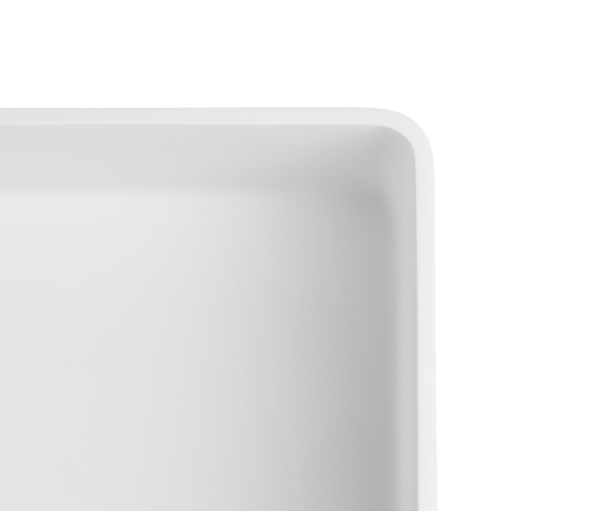 Stone Rectangular Vessel Bathroom Sink in Matte White
