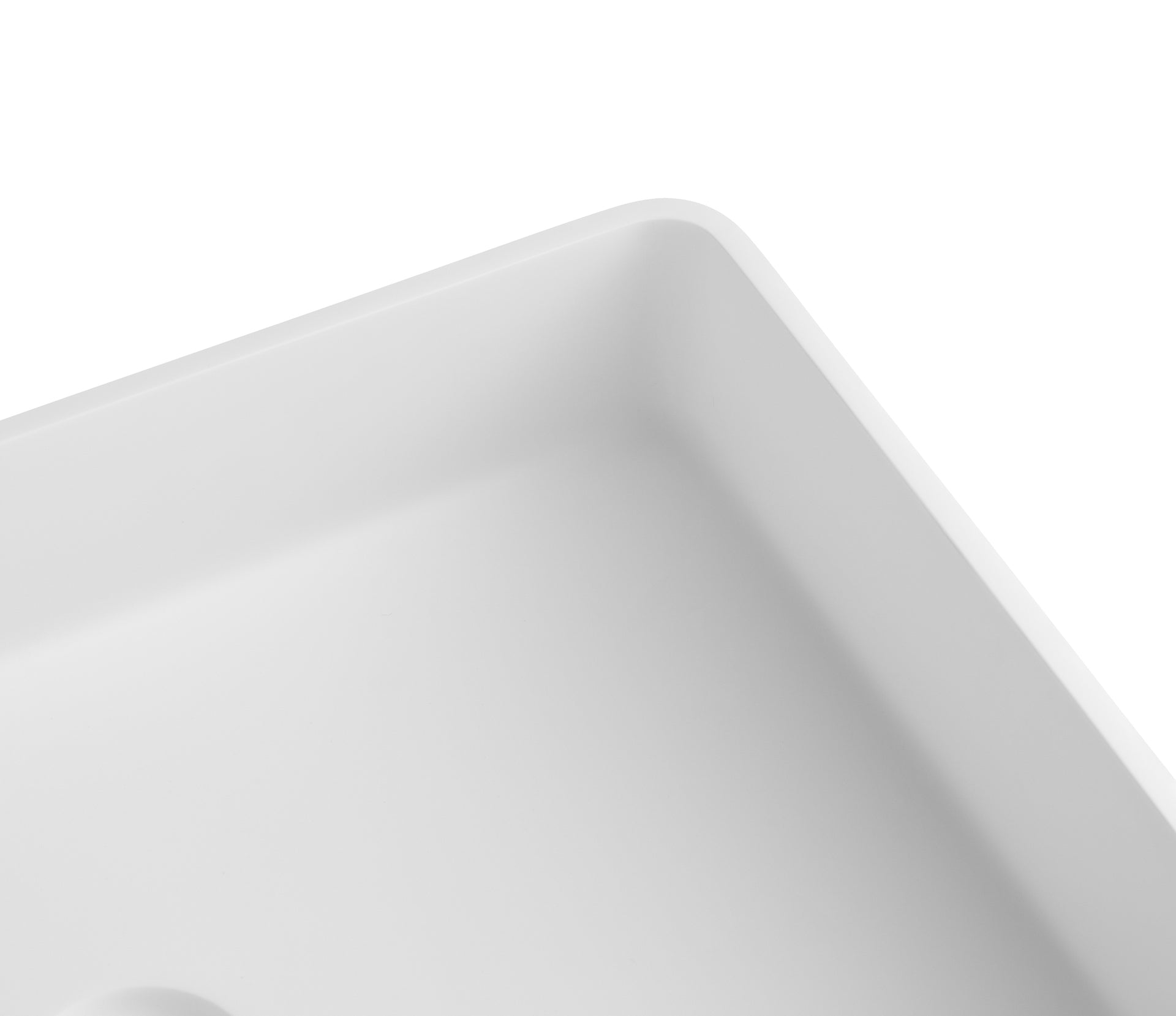 Stone Rectangular Vessel Bathroom Sink in Matte White