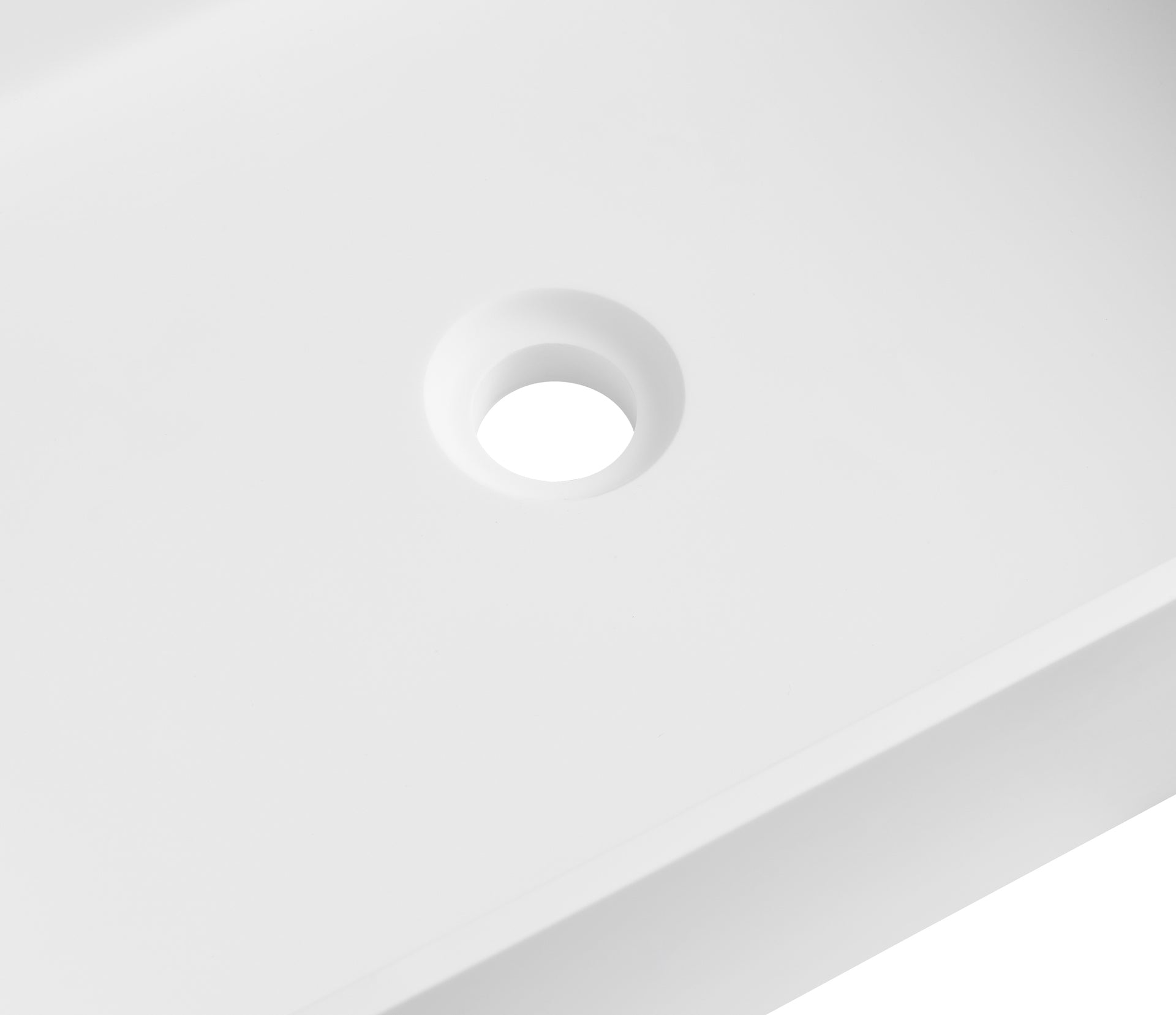Stone Rectangular Vessel Bathroom Sink in Matte White