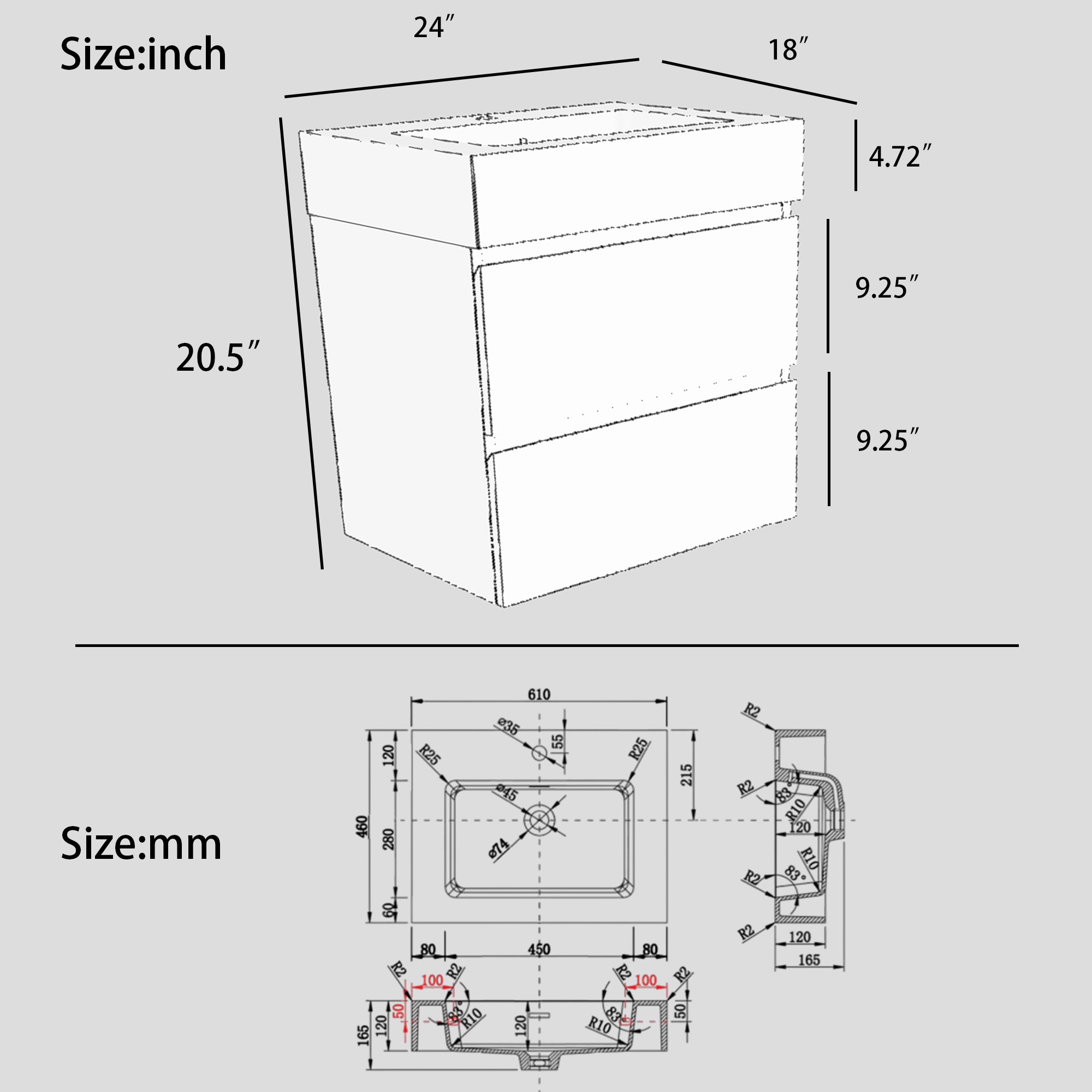 Staykiwi Wall-Mounted Bathroom Vanity Set with Black Integrated Solid Surface Sink