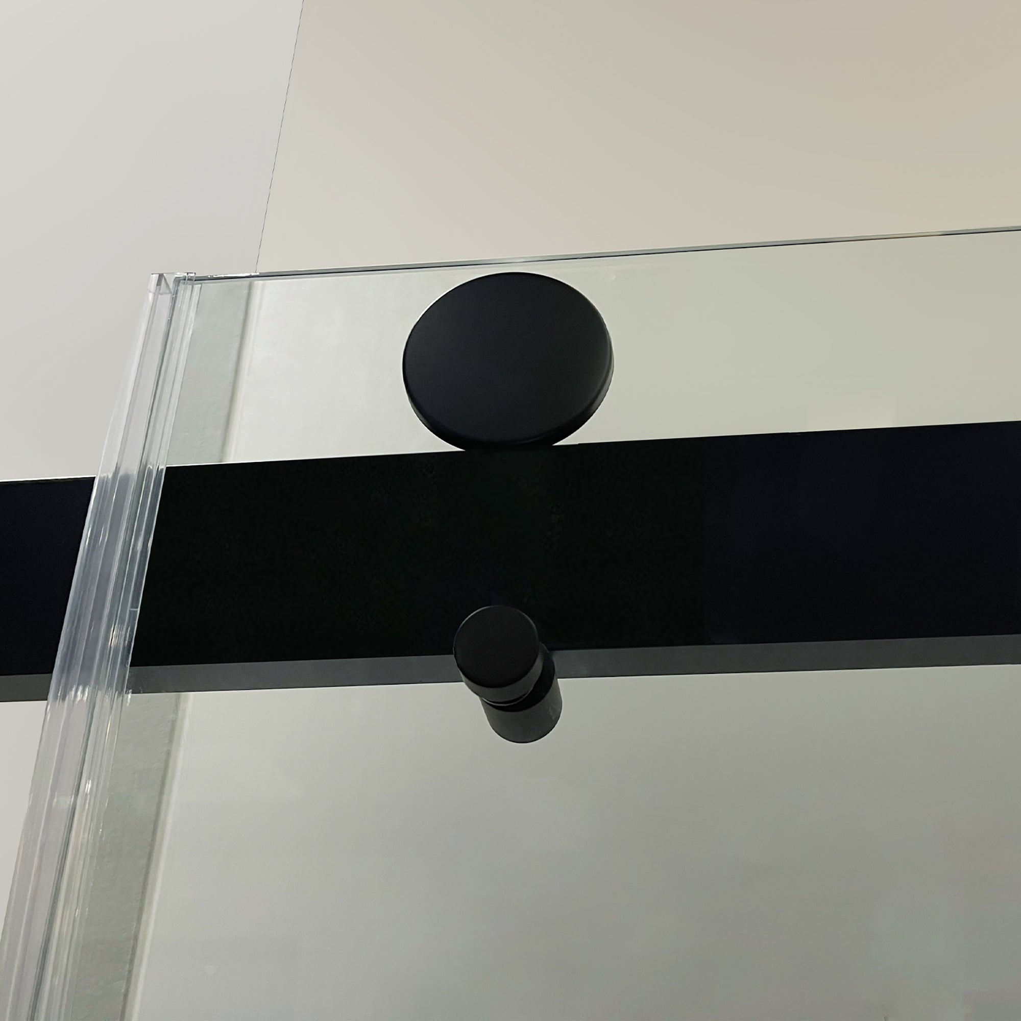34 in. W X 72 in. H Semi-Frameless Pivot Shower Door in Matte Black with Clear Glass