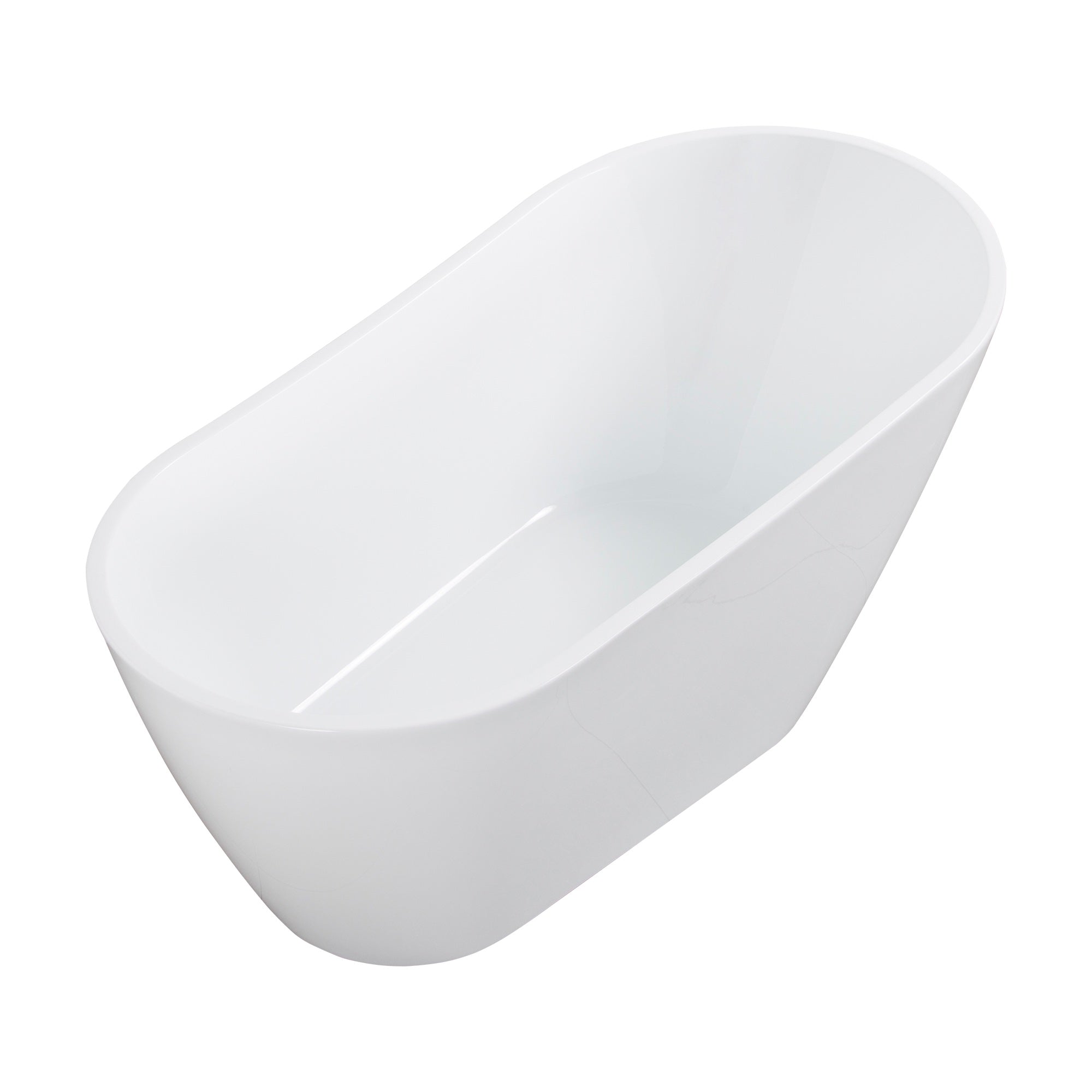 55"/59"/63" Acrylic Single Slipper Freestanding Soaking Bathtub in White