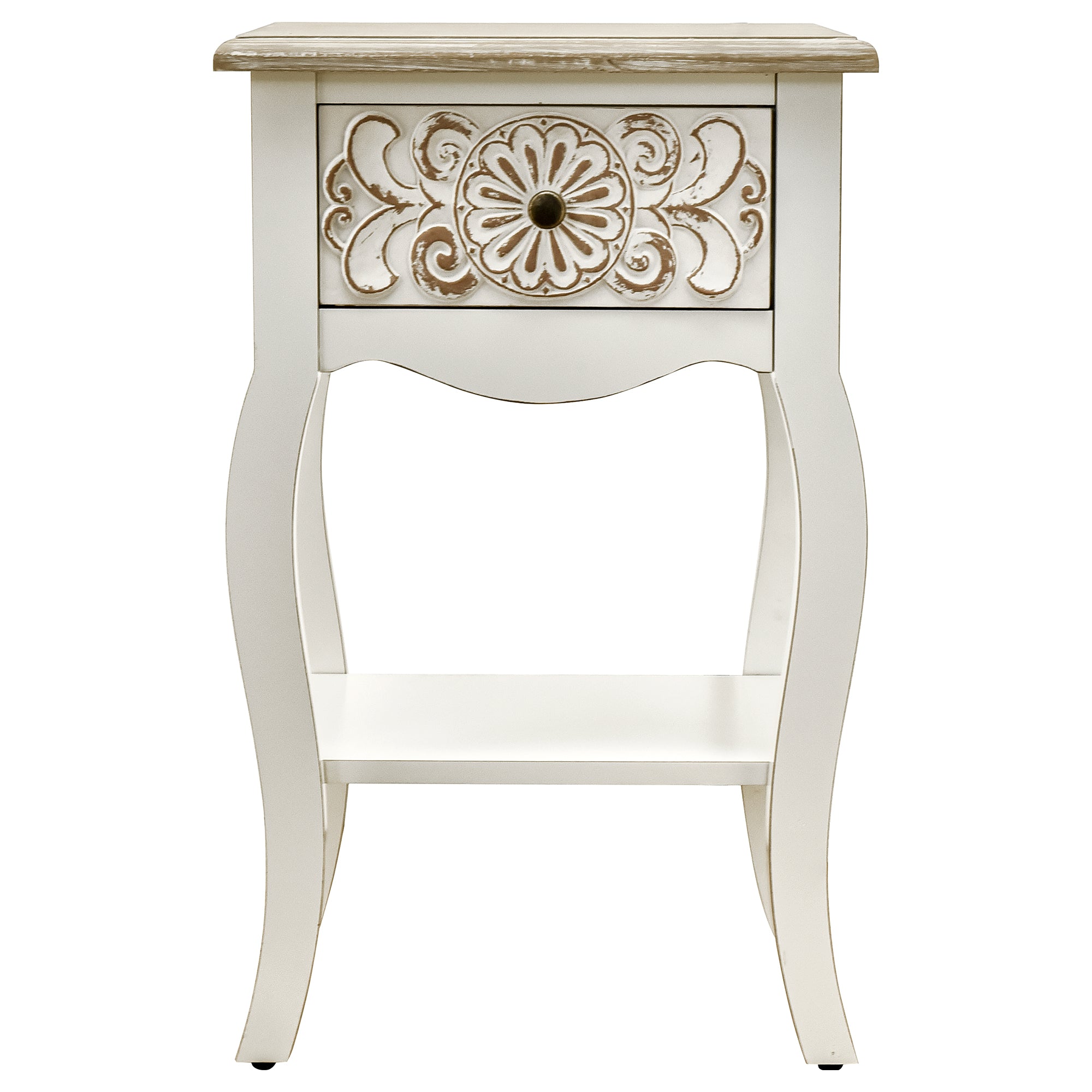 17 Inch 1-door Accent Cabinet in Natural with White Wash