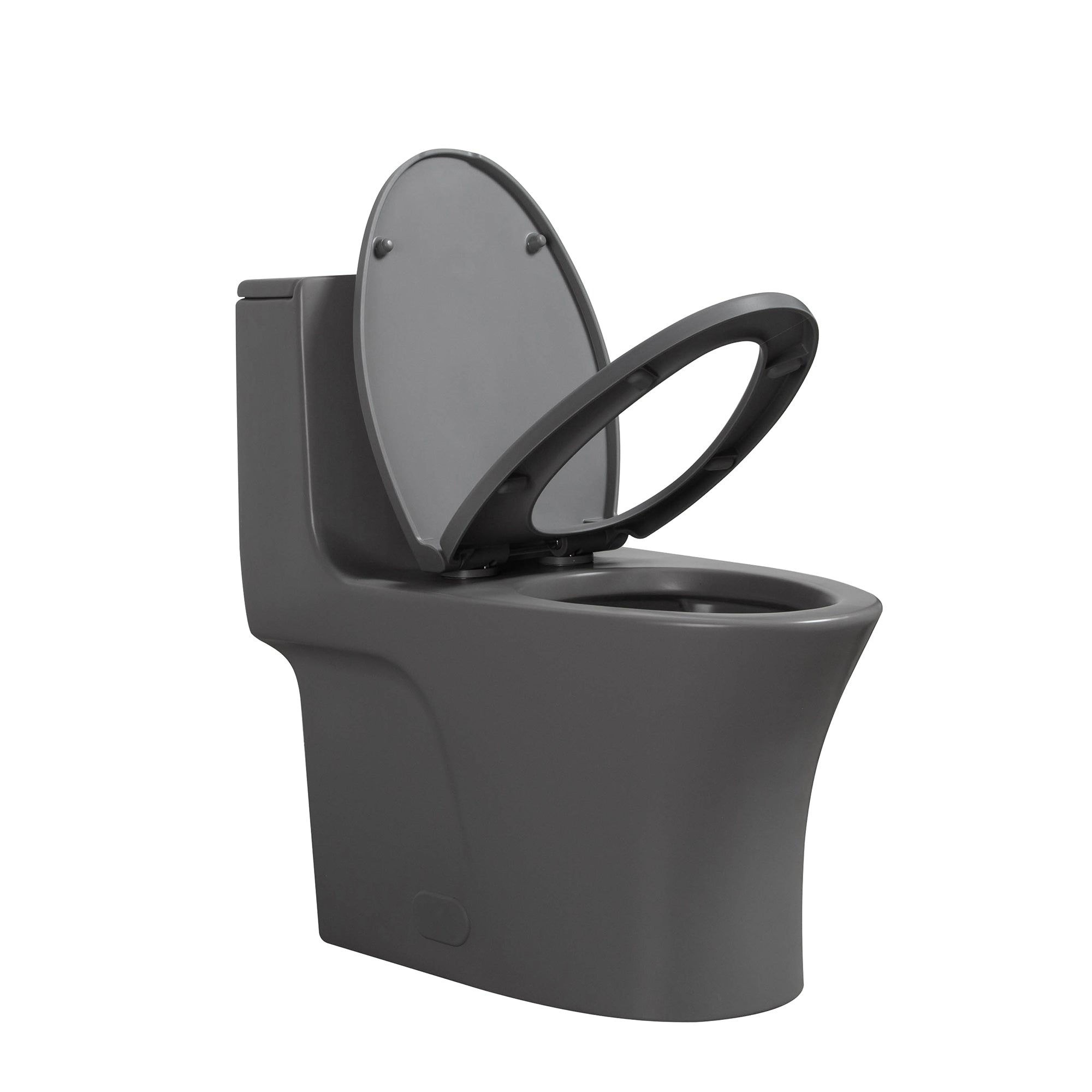 15 1/8 Inch One-piece 1.1/1.6 GPF Dual Flush Elongated Toilet with Soft-Close Seat